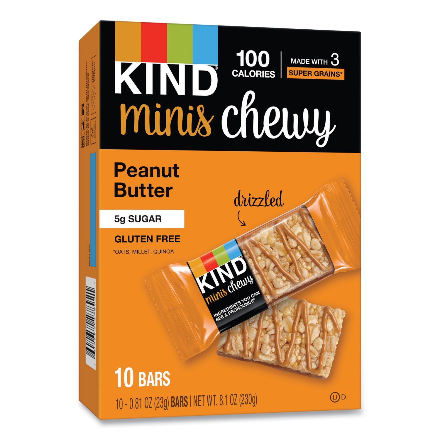 KIND Minis Chewy, Peanut Butter, 0.81 oz 10/Pack