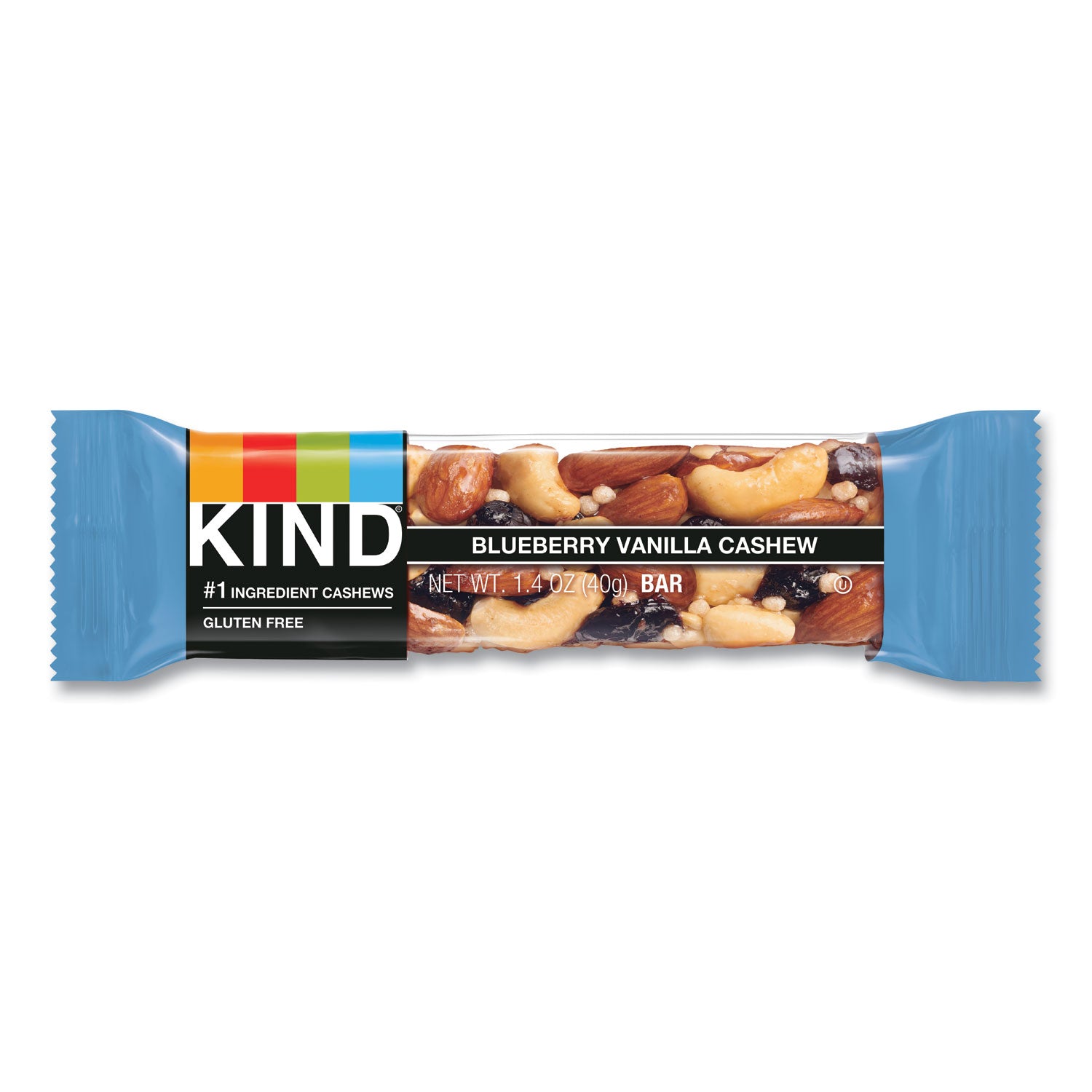 KIND Fruit and Nut Bars, Blueberry Vanilla and Cashew, 1.4 oz Bar, 12/Box