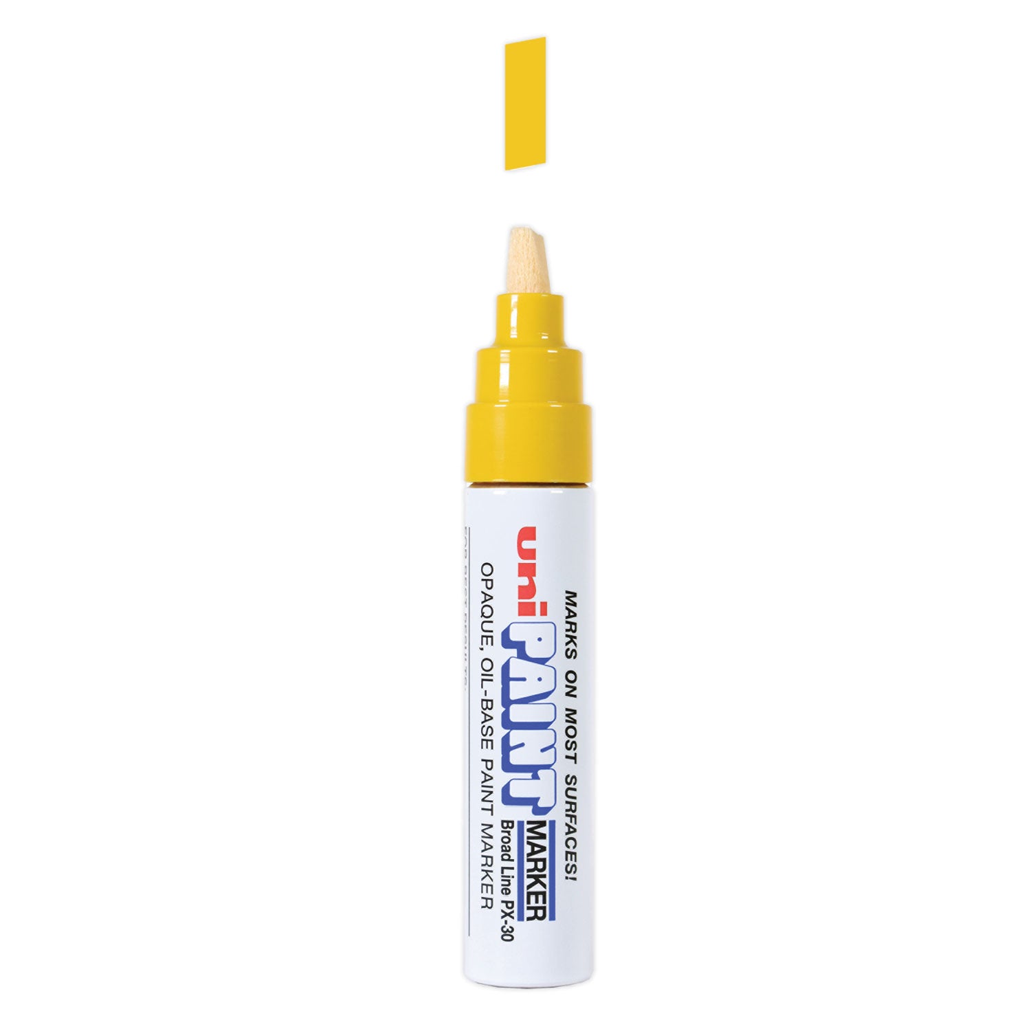 uni®-Paint Permanent Marker, Broad Chisel Tip, Yellow