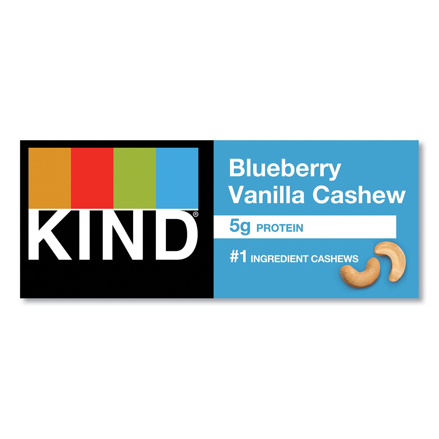 KIND Fruit and Nut Bars, Blueberry Vanilla and Cashew, 1.4 oz Bar, 12/Box