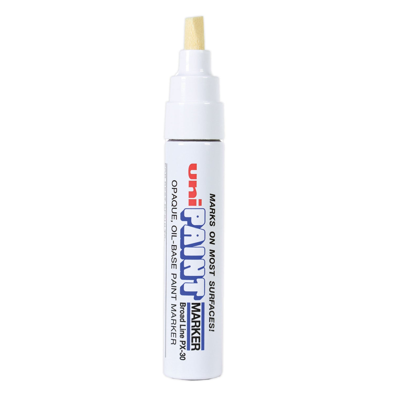 uni®-Paint Permanent Marker, Broad Chisel Tip, White