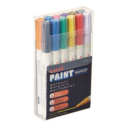 uni®-Paint Permanent Marker, Fine Bullet Tip, Assorted Colors, 12/Set Flipcost Flipcost