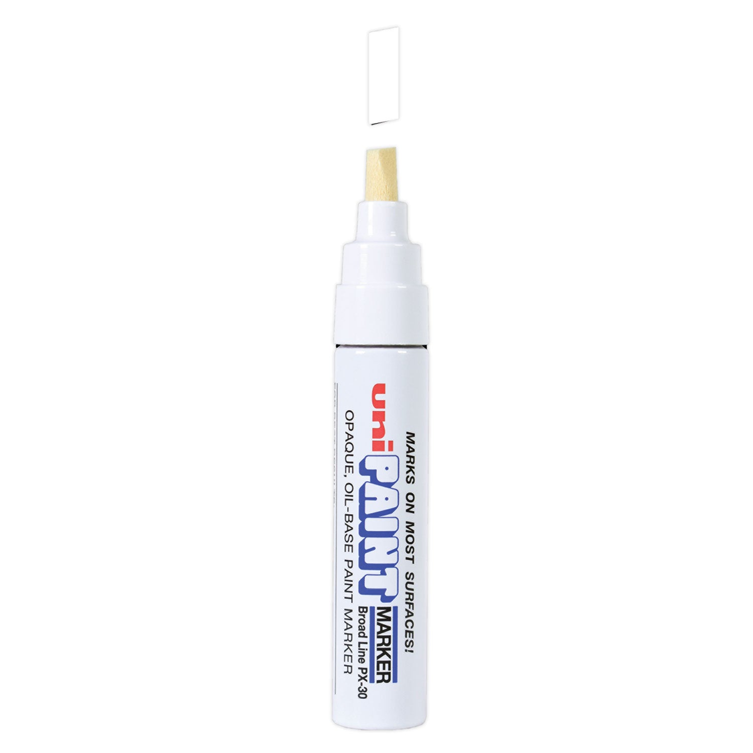 uni®-Paint Permanent Marker, Broad Chisel Tip, White