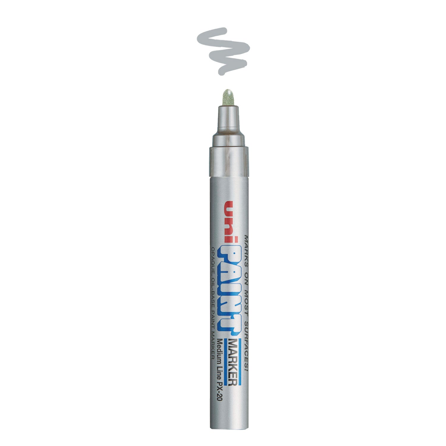 uni®-Paint Permanent Marker, Medium Bullet Tip, Metallic Silver