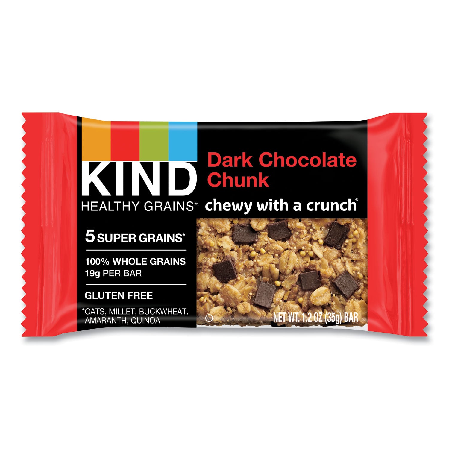 KIND Healthy Grains Bar, Dark Chocolate Chunk, 1.2 oz, 12/Box