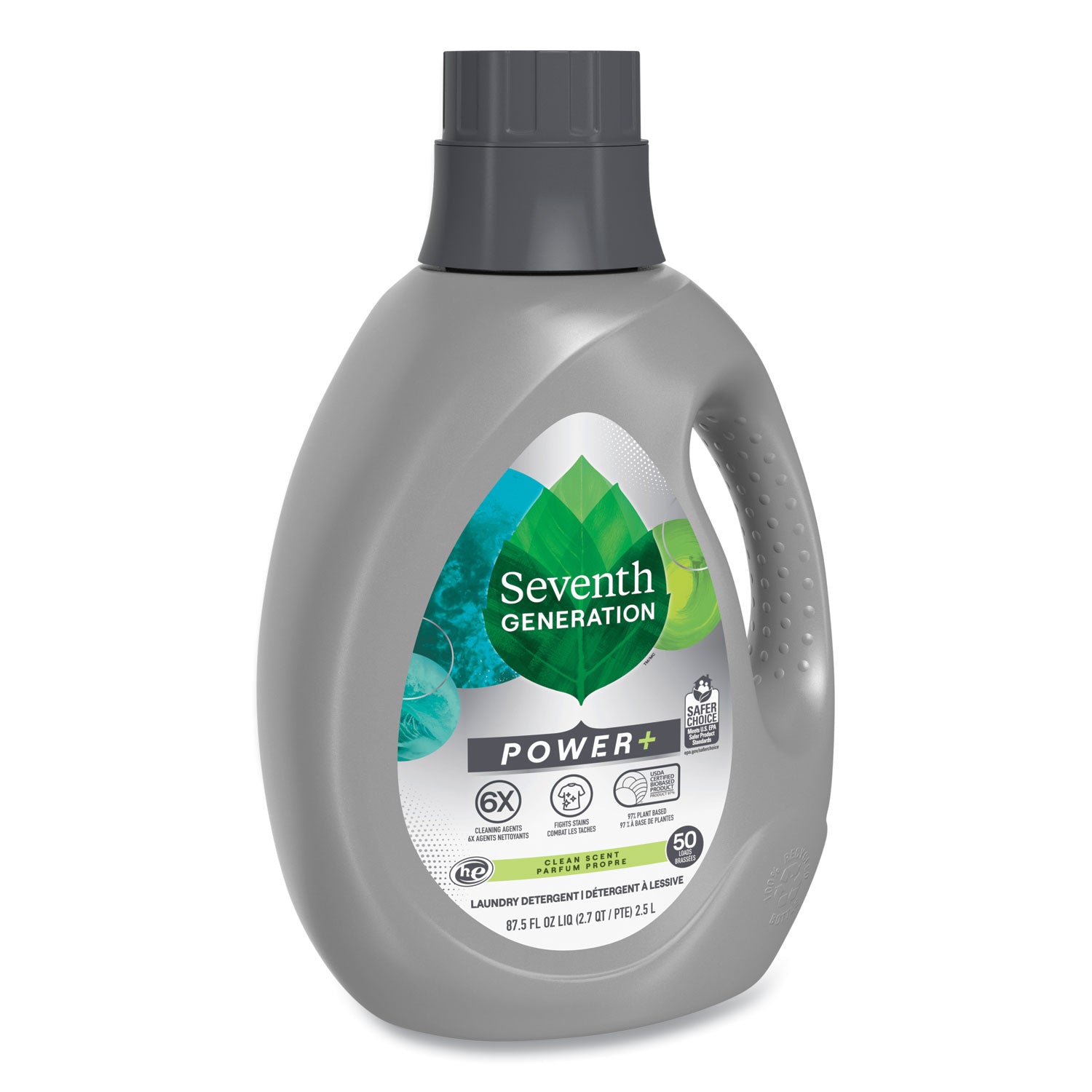 Seventh Generation® Power+ Laundry Detergent, Clean Scent, 87.5 oz Bottle