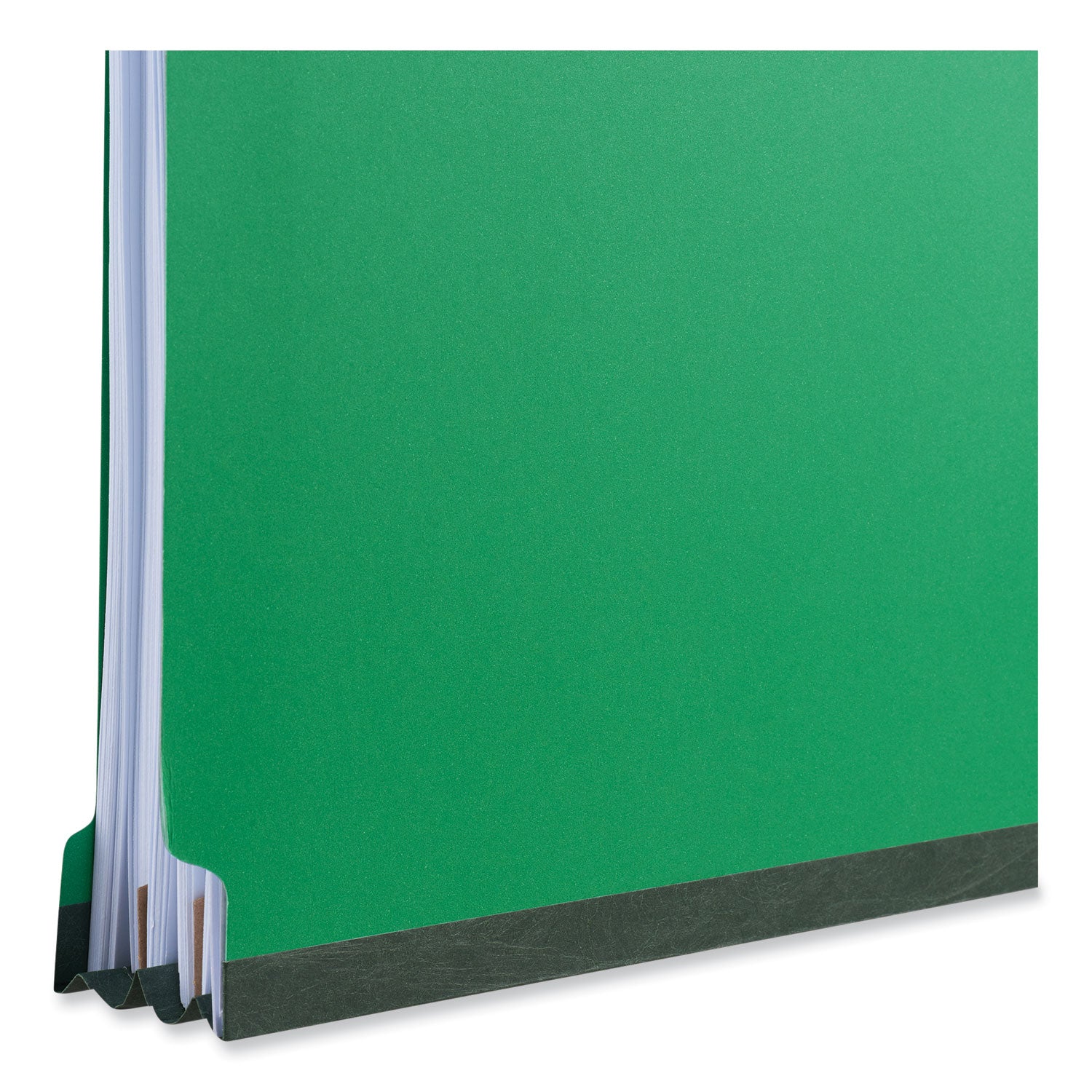 Universal® Bright Colored Pressboard Classification Folders, 2" Expansion, 1 Divider, 4 Fasteners, Letter Size, Emerald Green, 10/Box