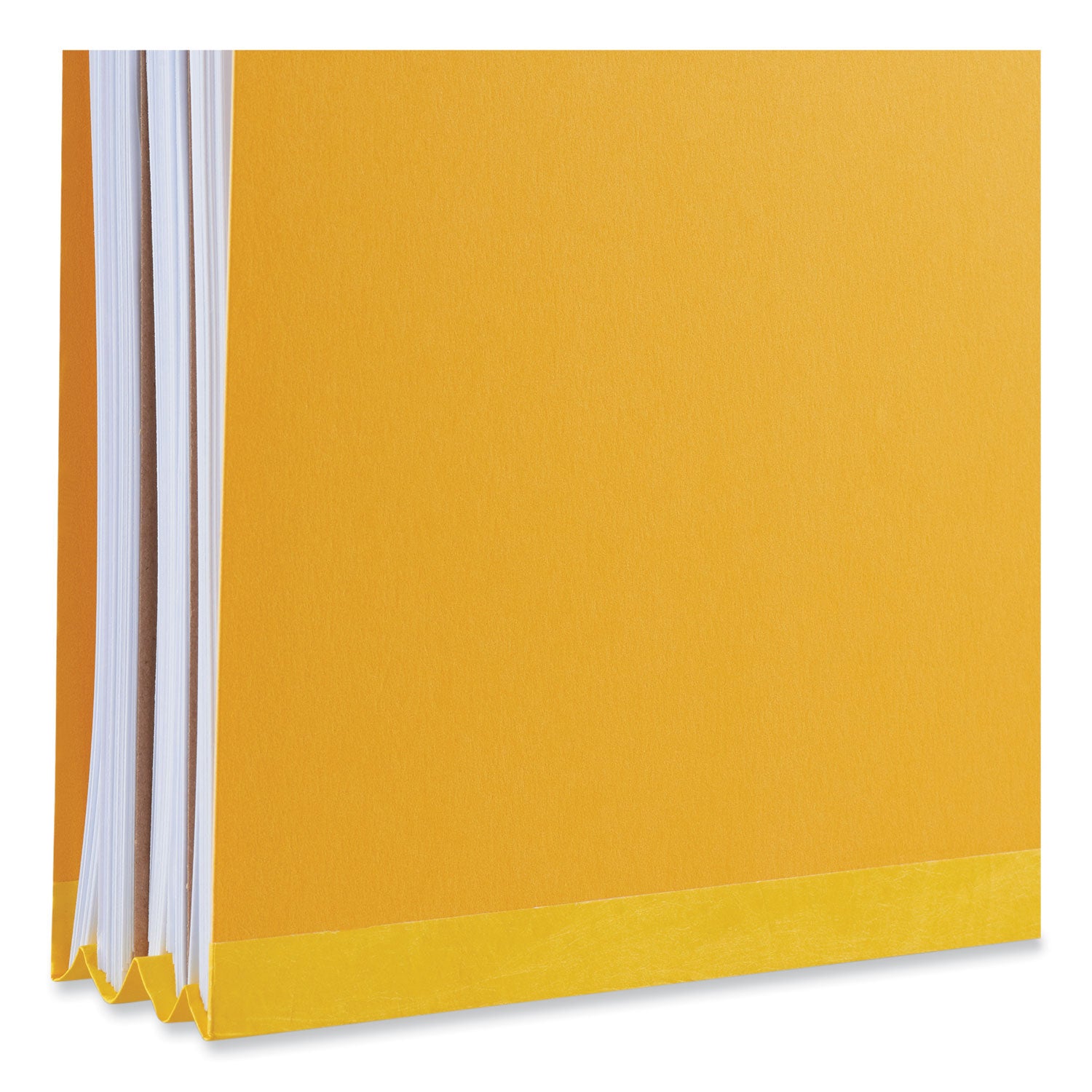 Universal® Bright Colored Pressboard Classification Folders, 2" Expansion, 1 Divider, 4 Fasteners, Letter Size, Yellow Exterior, 10/Box