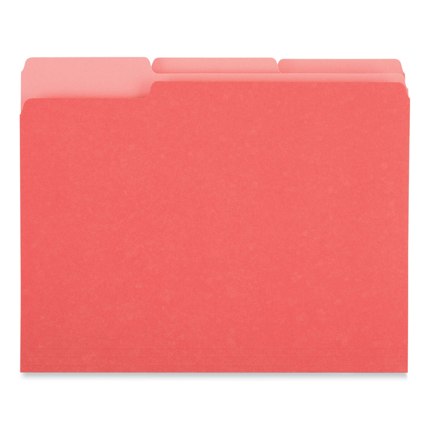 Universal® Interior File Folders, 1/3-Cut Tabs: Assorted, Letter Size, 11-pt Stock, Red, 100/Box