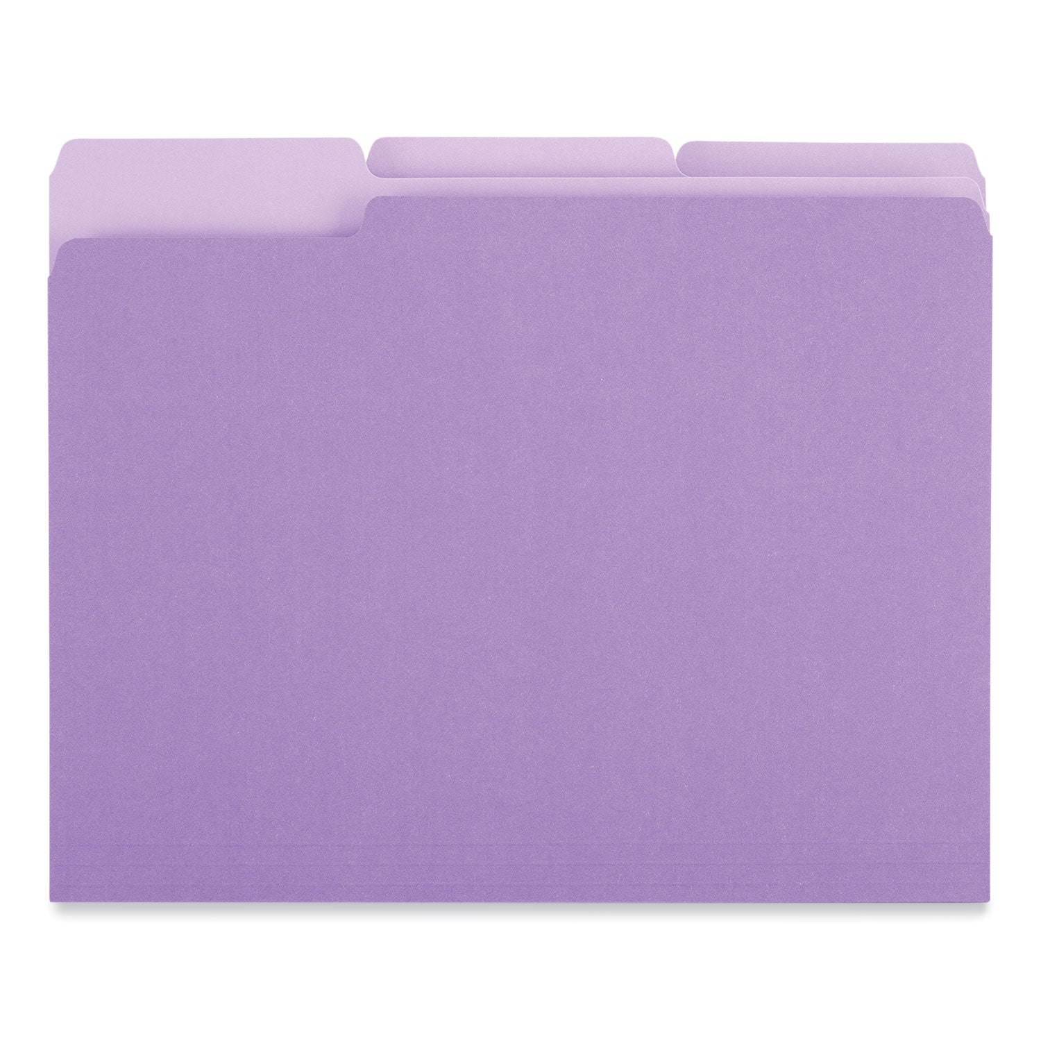 Universal® Interior File Folders, 1/3-Cut Tabs: Assorted, Letter Size, 11-pt Stock, Violet, 100/Box