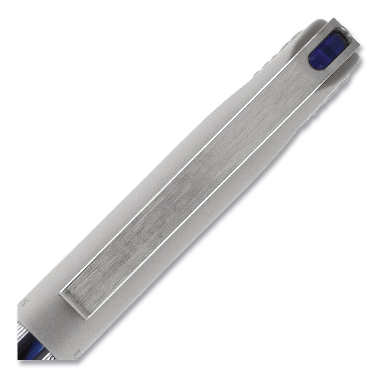 uniball® VISION Needle Roller Ball Pen, Stick, Fine 0.7 mm, Blue Ink, Gray/Clear/Blue Barrel, Dozen