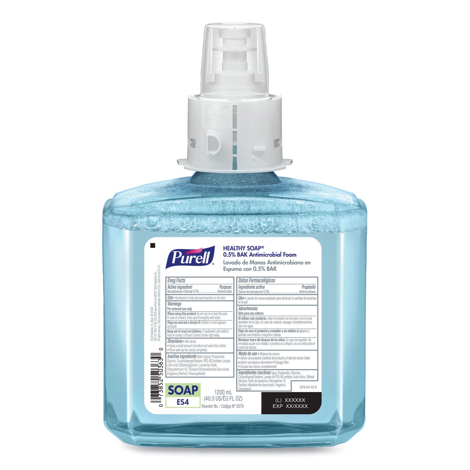 PURELL® HEALTHY SOAP 0.5% BAK Antimicrobial Foam, For ES4 Dispensers, Light Citrus Floral, 1,200 mL, 2/Carton