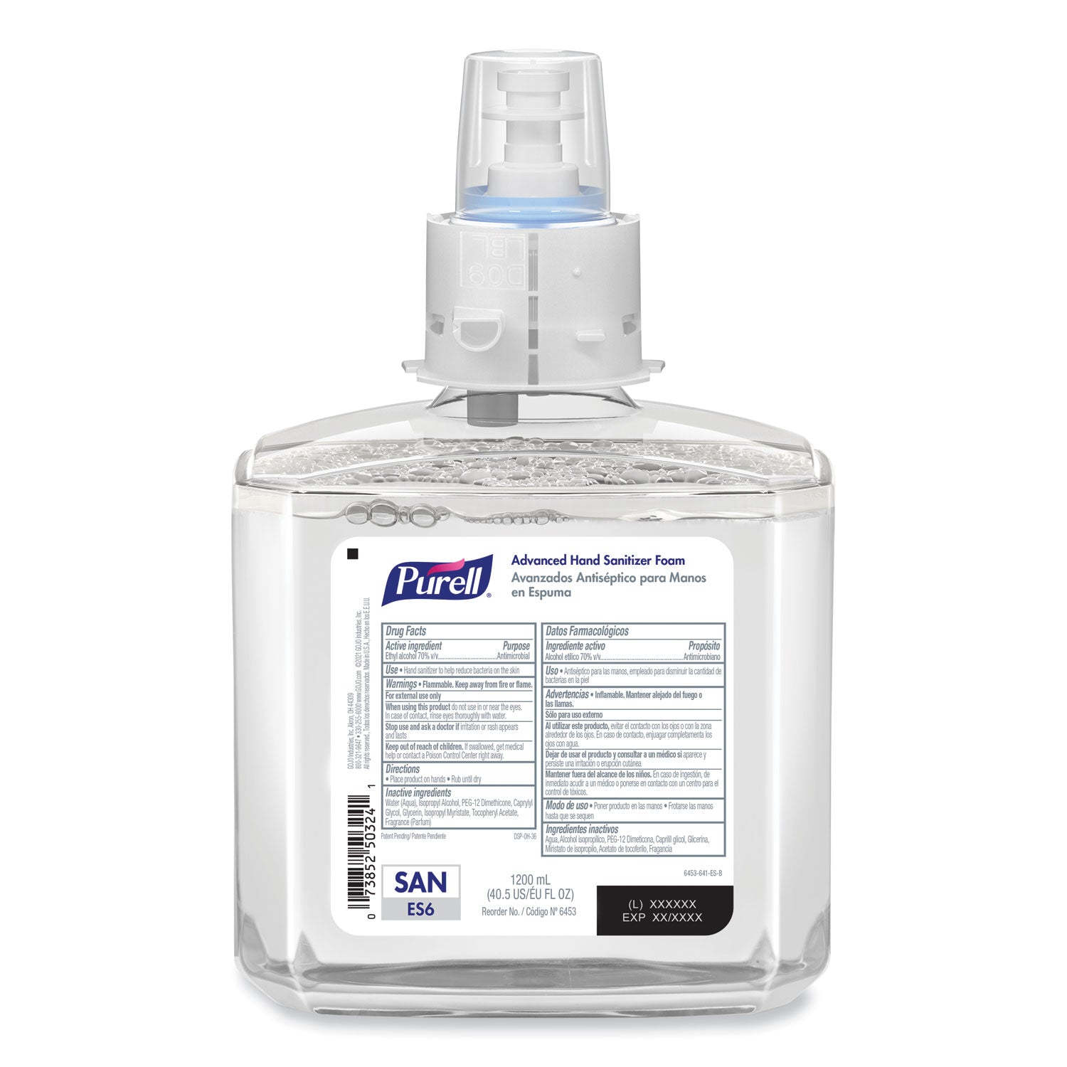 PURELL® Advanced Hand Sanitizer Foam, For ES6 Dispensers, 1,200 mL Refill, , Clean Scent 2/Carton