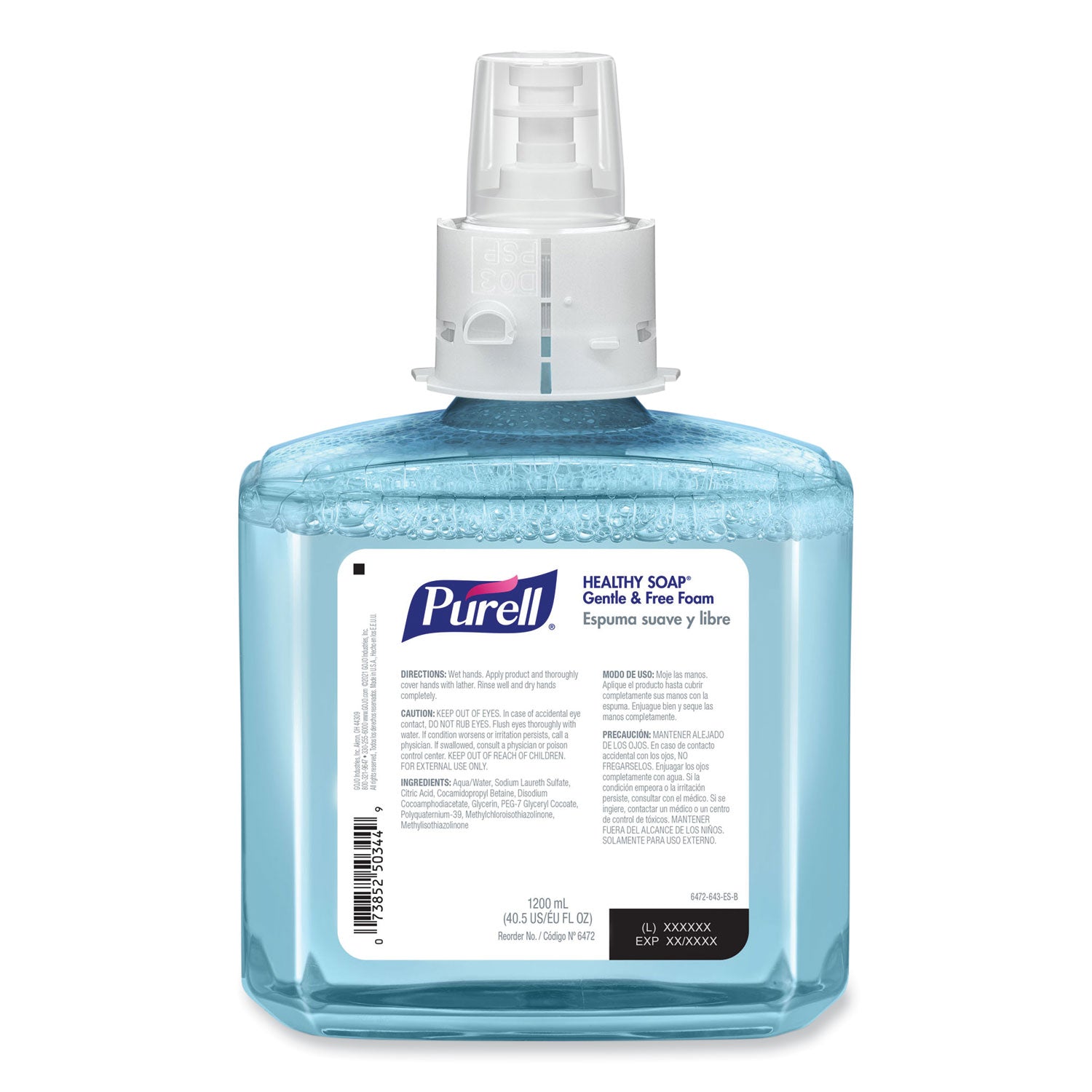 PURELL® HEALTHY SOAP Gentle and Free Foam, For ES6 Dispensers, Fragrance-Free, 1,200 mL, 2/Carton