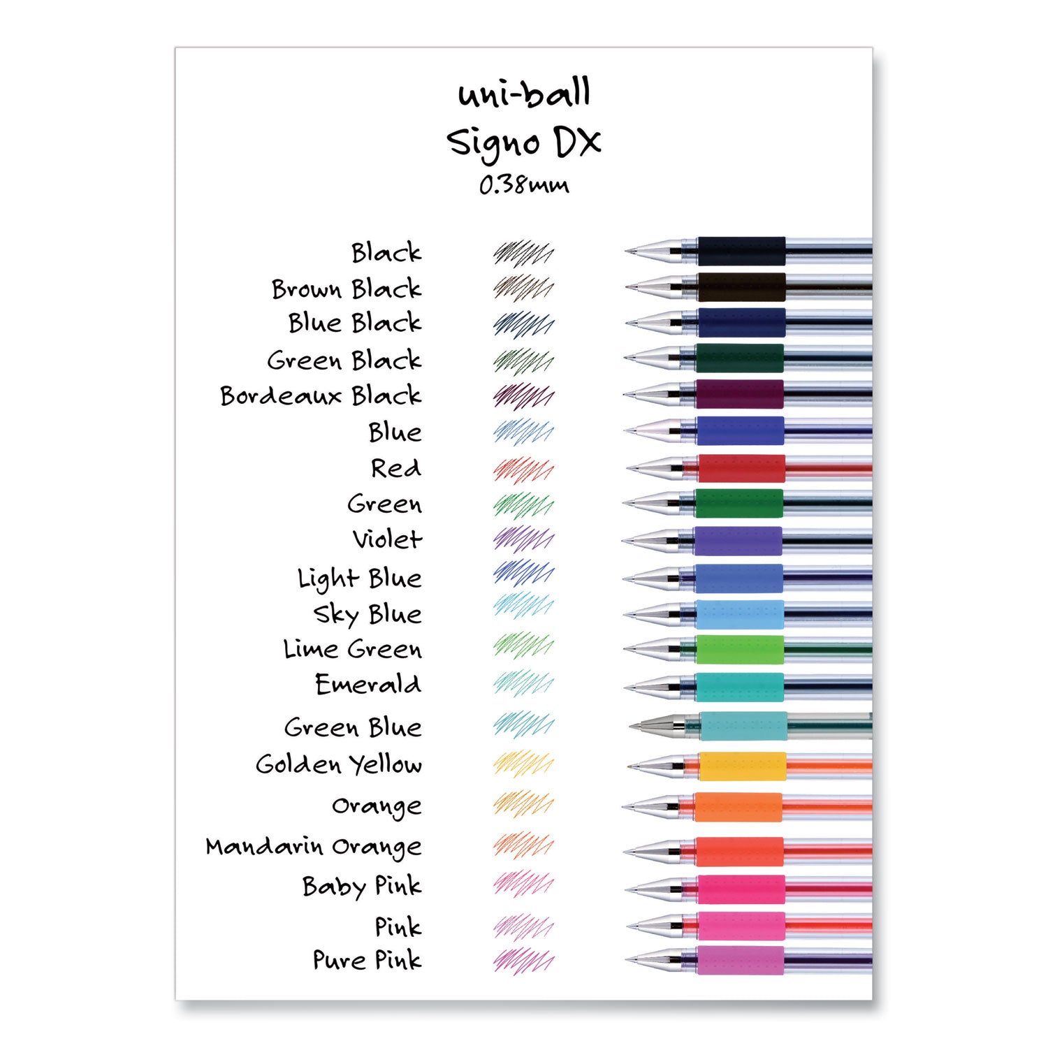 uniball® Gel Pen, Stick, Ultra-Fine 0.38 mm, Assorted Ink and Barrel Colors, 8/Pack