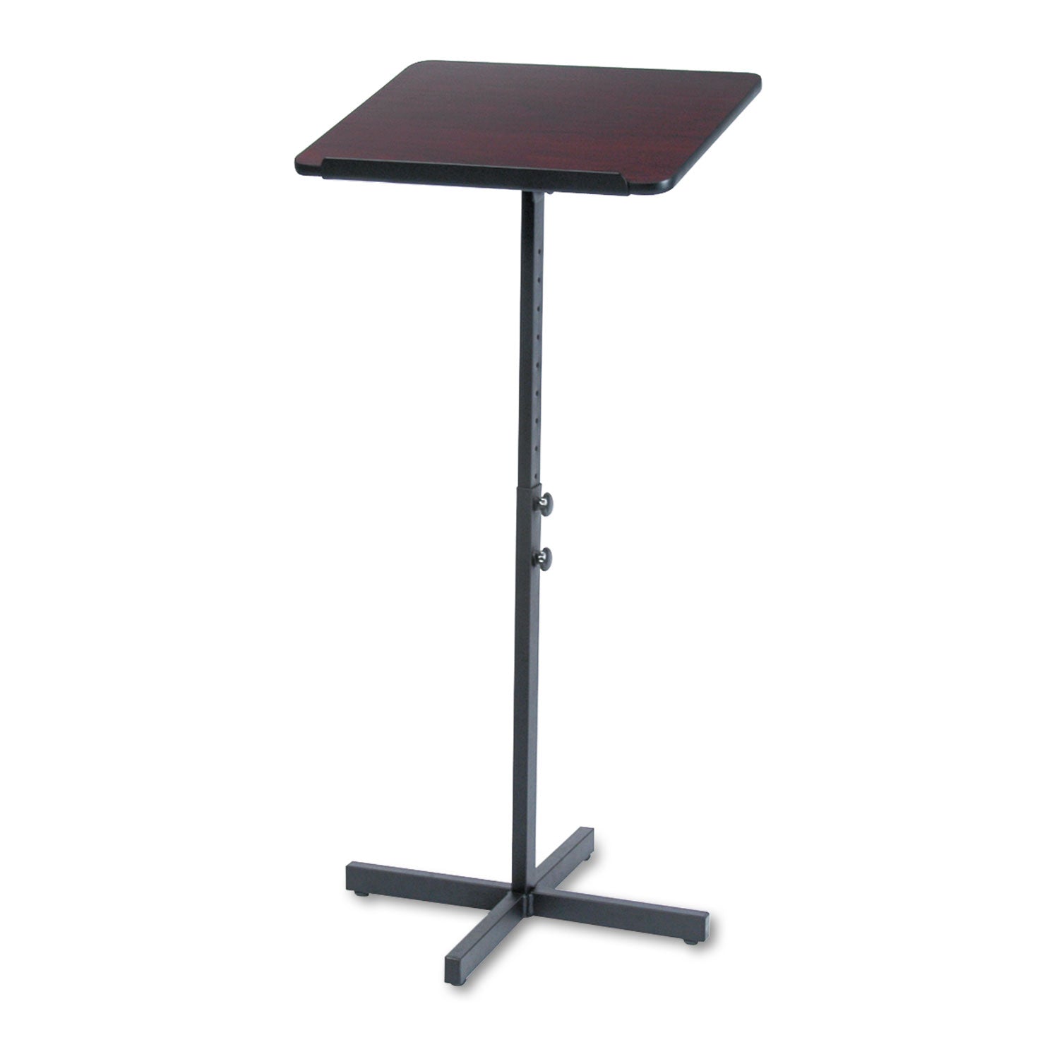 Safco® Adjustable Speaker Stand, 21 x 21 x 29.5 to 46, Mahogany/Black