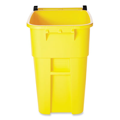RUBBERMAID COMMERCIAL PROD. Square Brute Rollout Container, 50 gal, Molded Plastic, Yellow - Flipcost