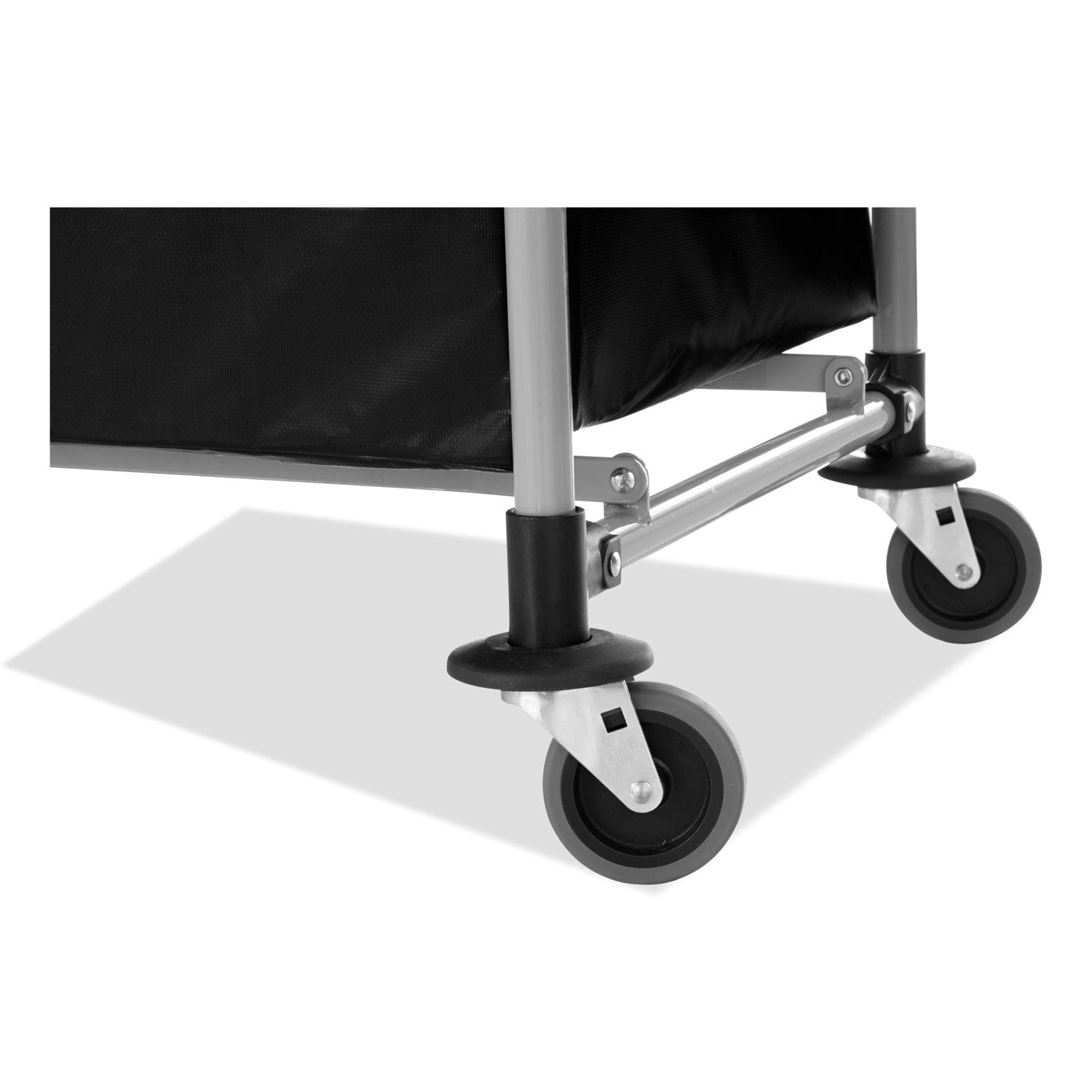 Rubbermaid® Commercial One-Compartment Collapsible X-Cart, Synthetic Fabric, 9.96 cu ft Bin, 24.1" x 35.7" x 34", Black/Silver