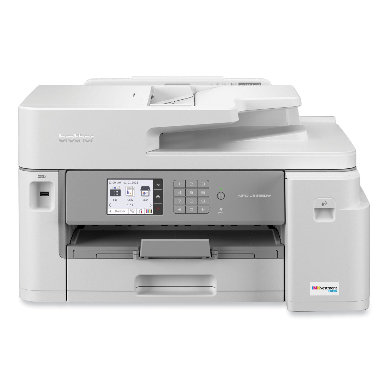 MFC-J5855DW INKvestment Tank All-in-One Color Inkjet Printer, Copy/Fax/Print/Scan