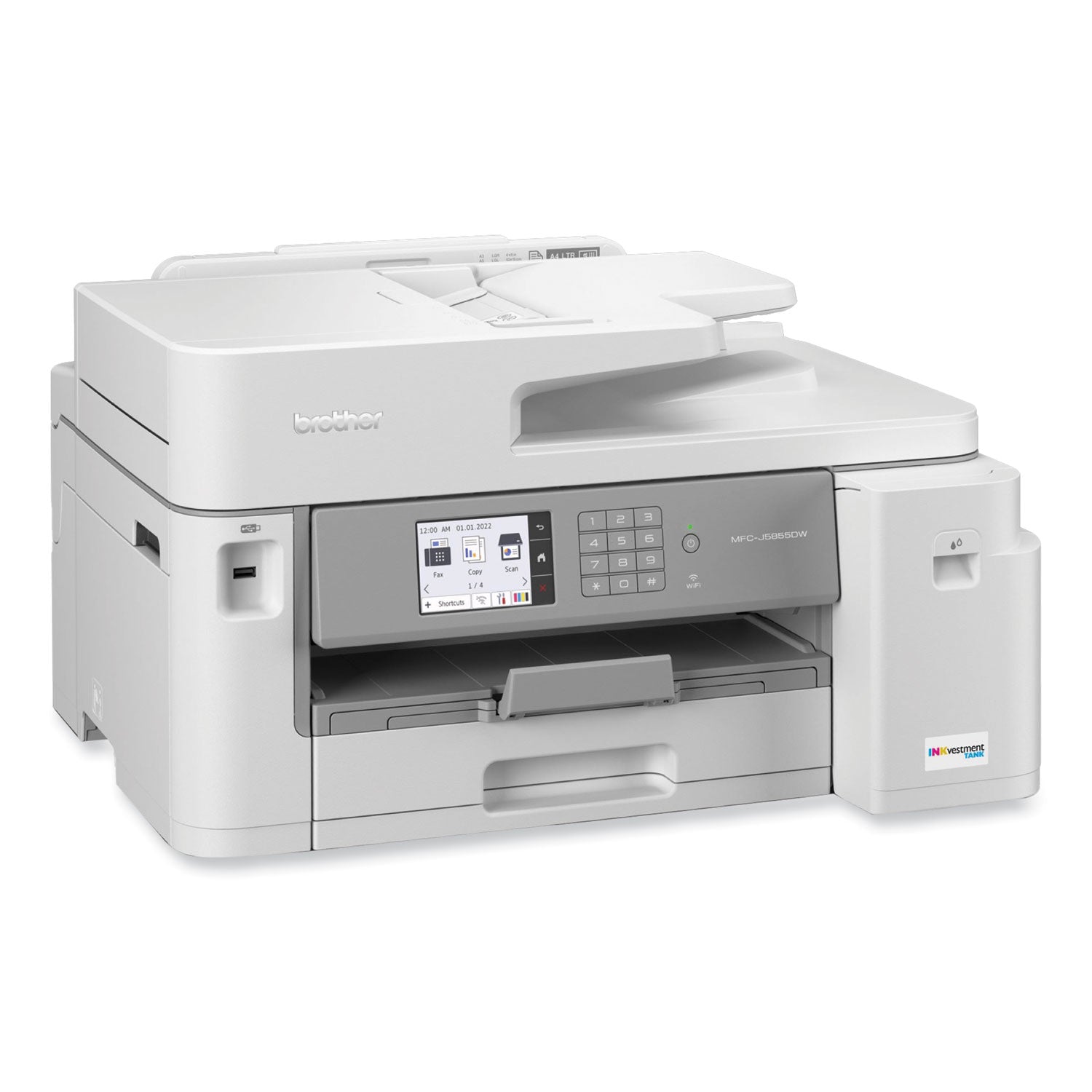 Brother MFC-J5855DW INKvestment Tank All-in-One Color Inkjet Printer, Copy/Fax/Print/Scan