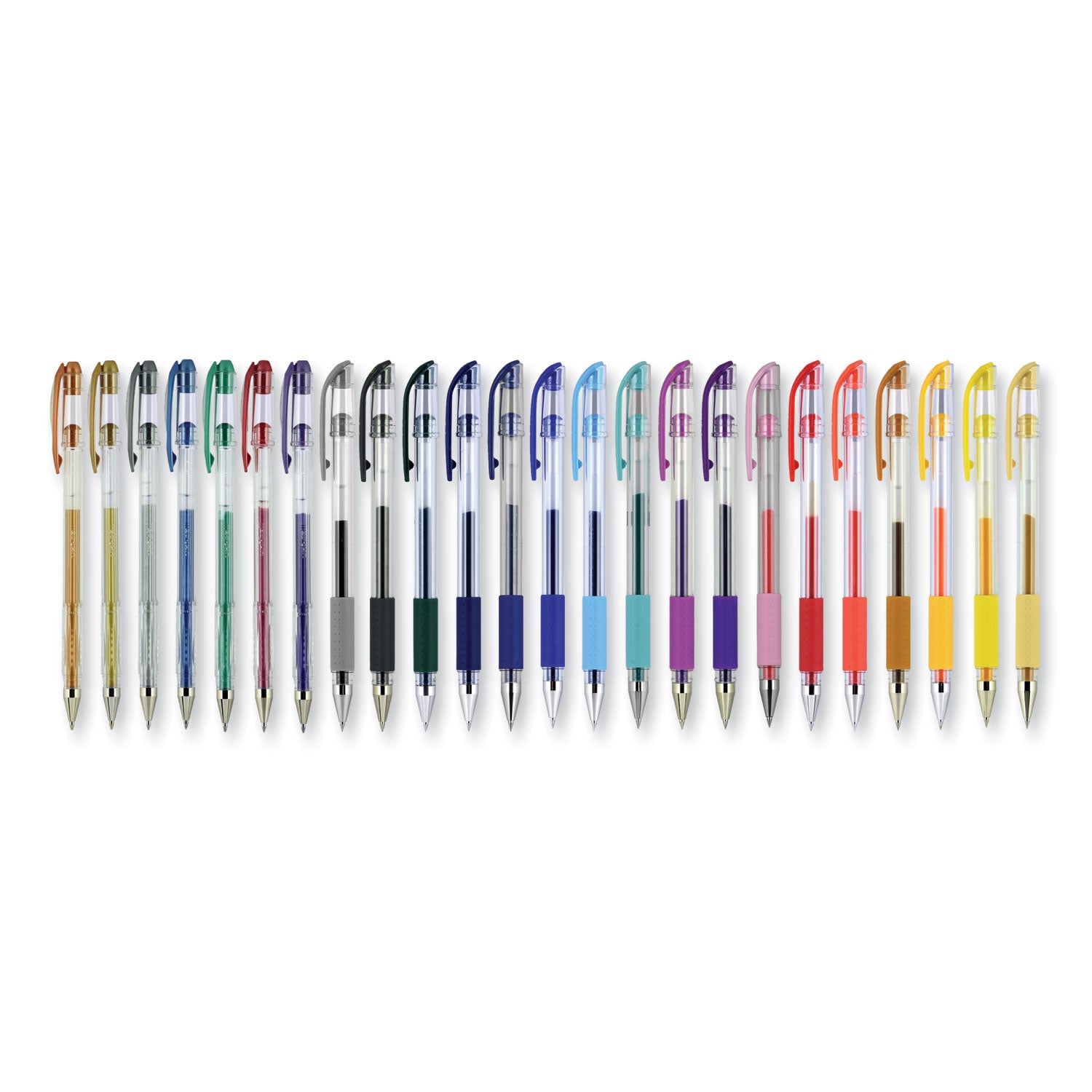 uniball® Gel Pen, Stick, Assorted Sizes, Assorted Ink and Barrel Colors, 24/Pack