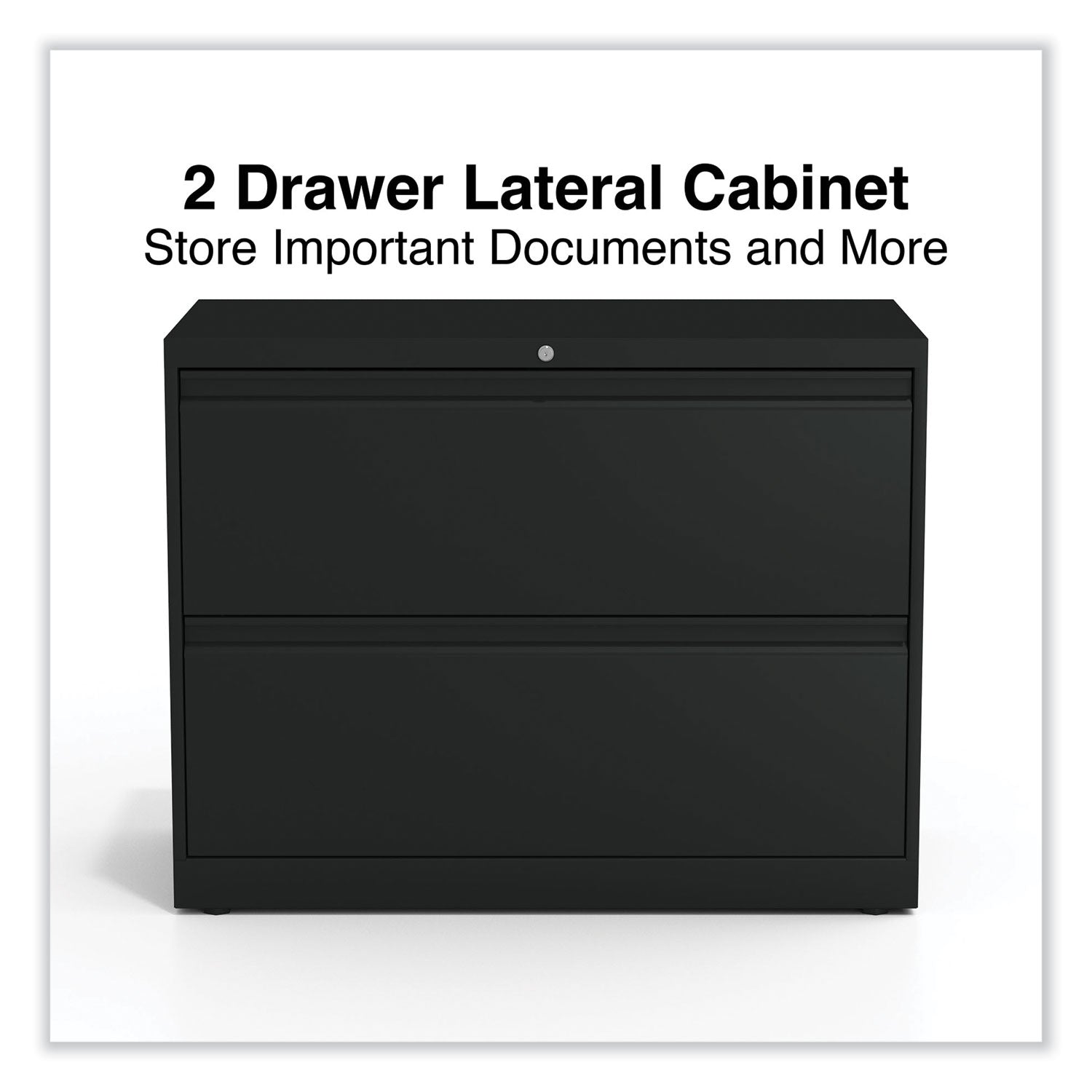 Alera® Lateral File, 2 Legal/Letter-Size File Drawers, Black, 36" x 18.63" x 28"