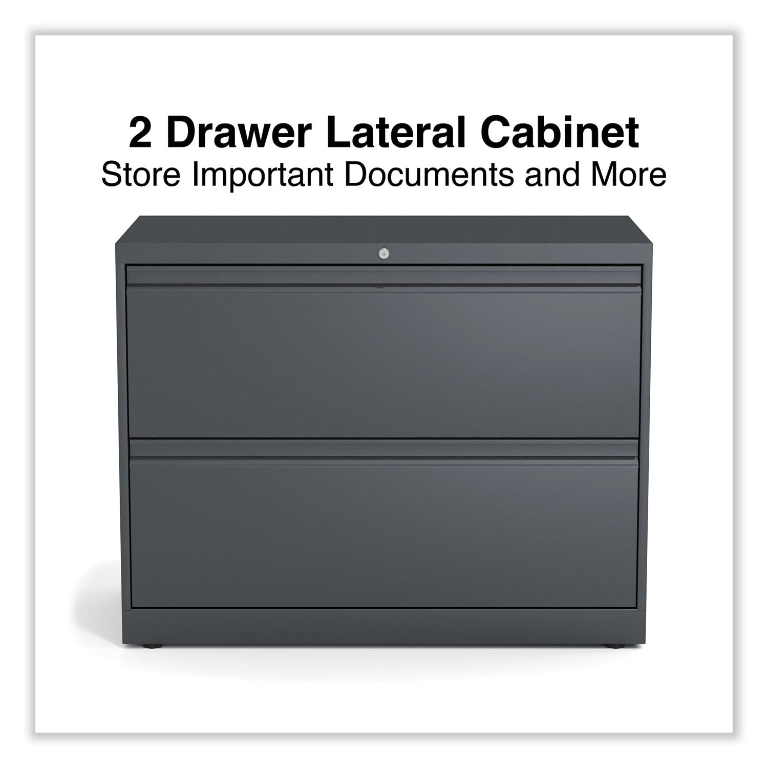 Alera® Lateral File, 2 Legal/Letter/A4/A5-Size File Drawers, Charcoal, 36" x 18.63" x 28"