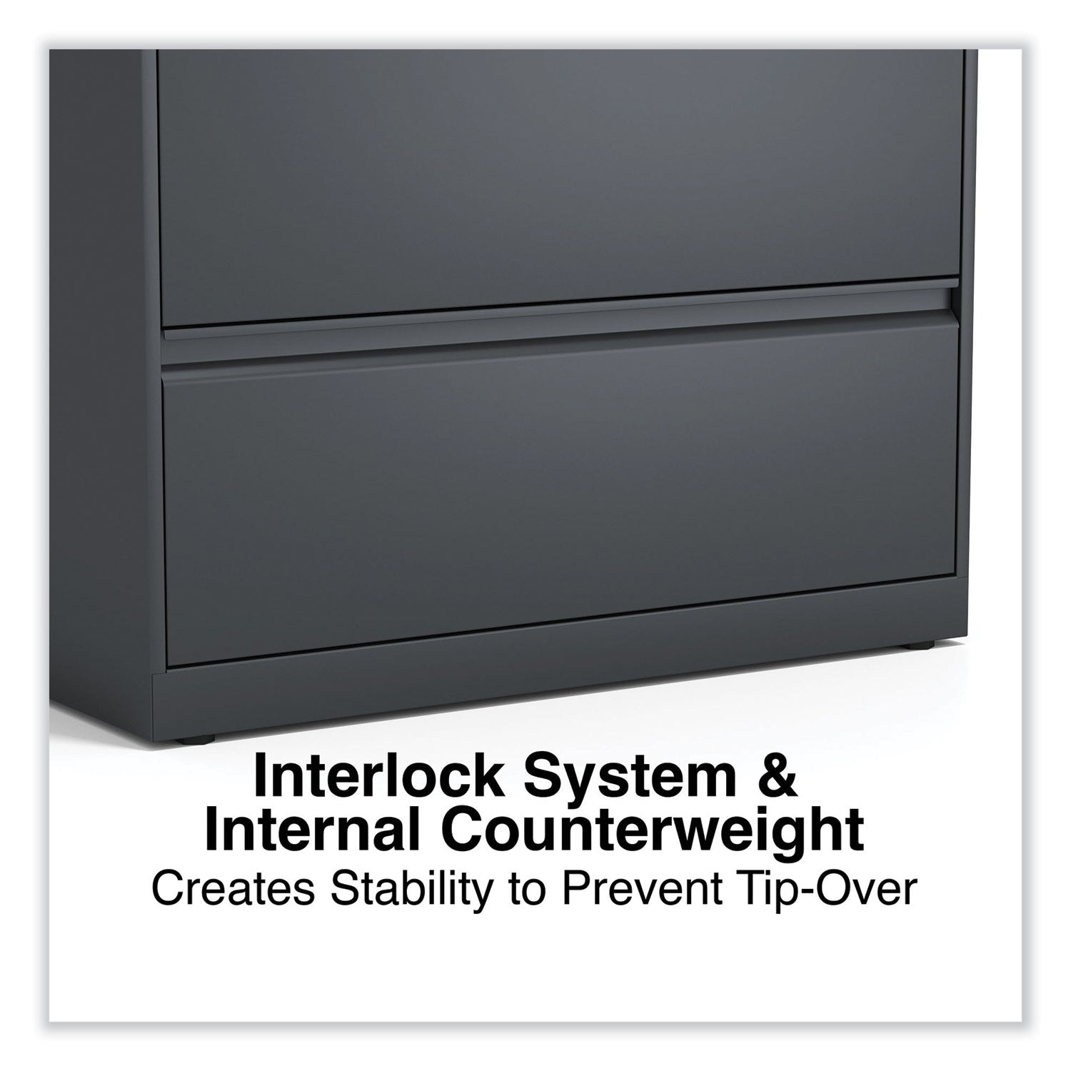 Alera® Lateral File, 2 Legal/Letter/A4/A5-Size File Drawers, Charcoal, 36" x 18.63" x 28"