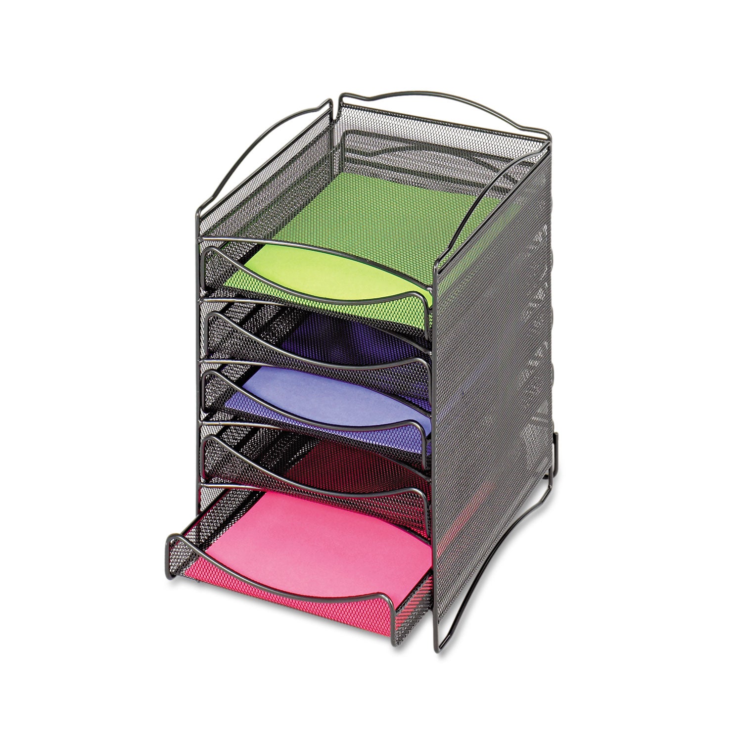 Onyx Stackable Literature Organizer, Five-Drawer, 10.25 x 12.75 x 15.25, Black