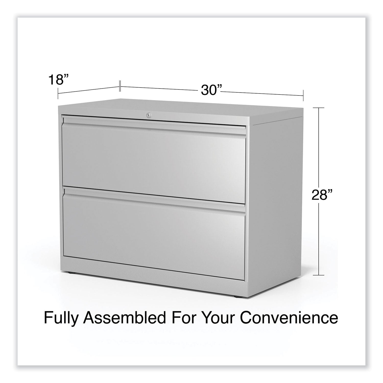 Alera® Lateral File, 2 Legal/Letter-Size File Drawers, Light Gray, 36" x 18.63" x 28"