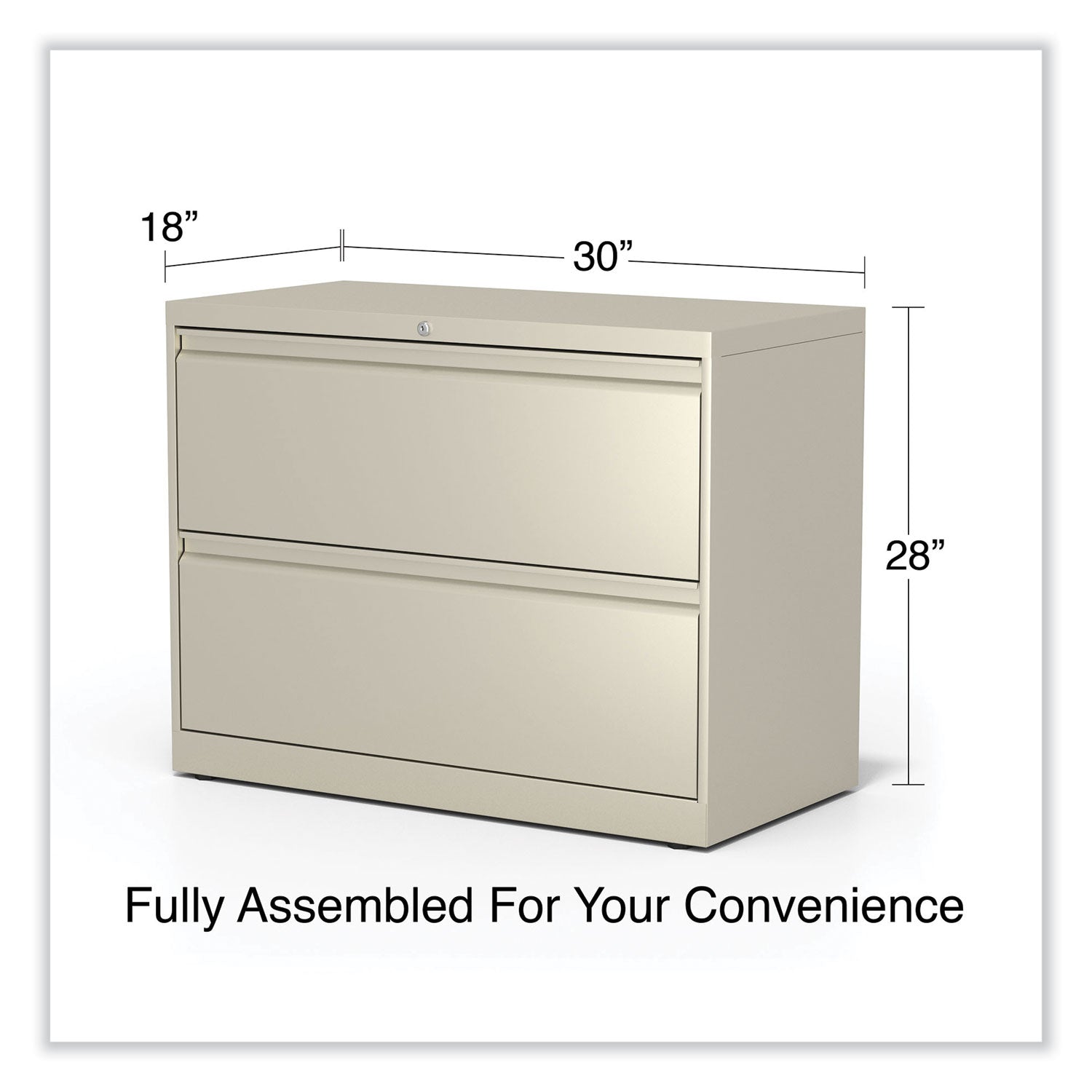 Alera® Lateral File, 2 Legal/Letter-Size File Drawers, Putty, 36" x 18.63" x 28"