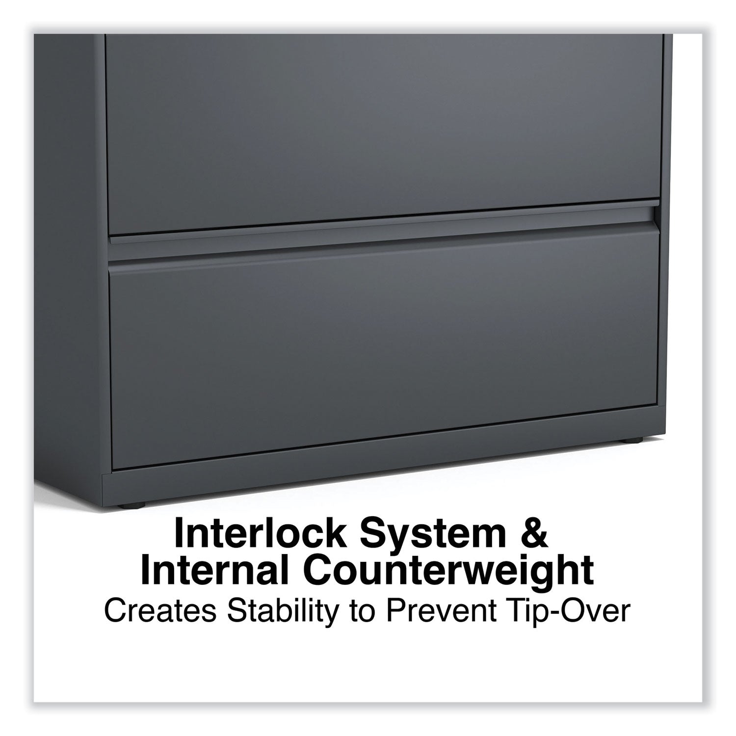 Alera® Lateral File, 3 Legal/Letter/A4/A5-Size File Drawers, Charcoal, 36" x 18.63" x 40.25"