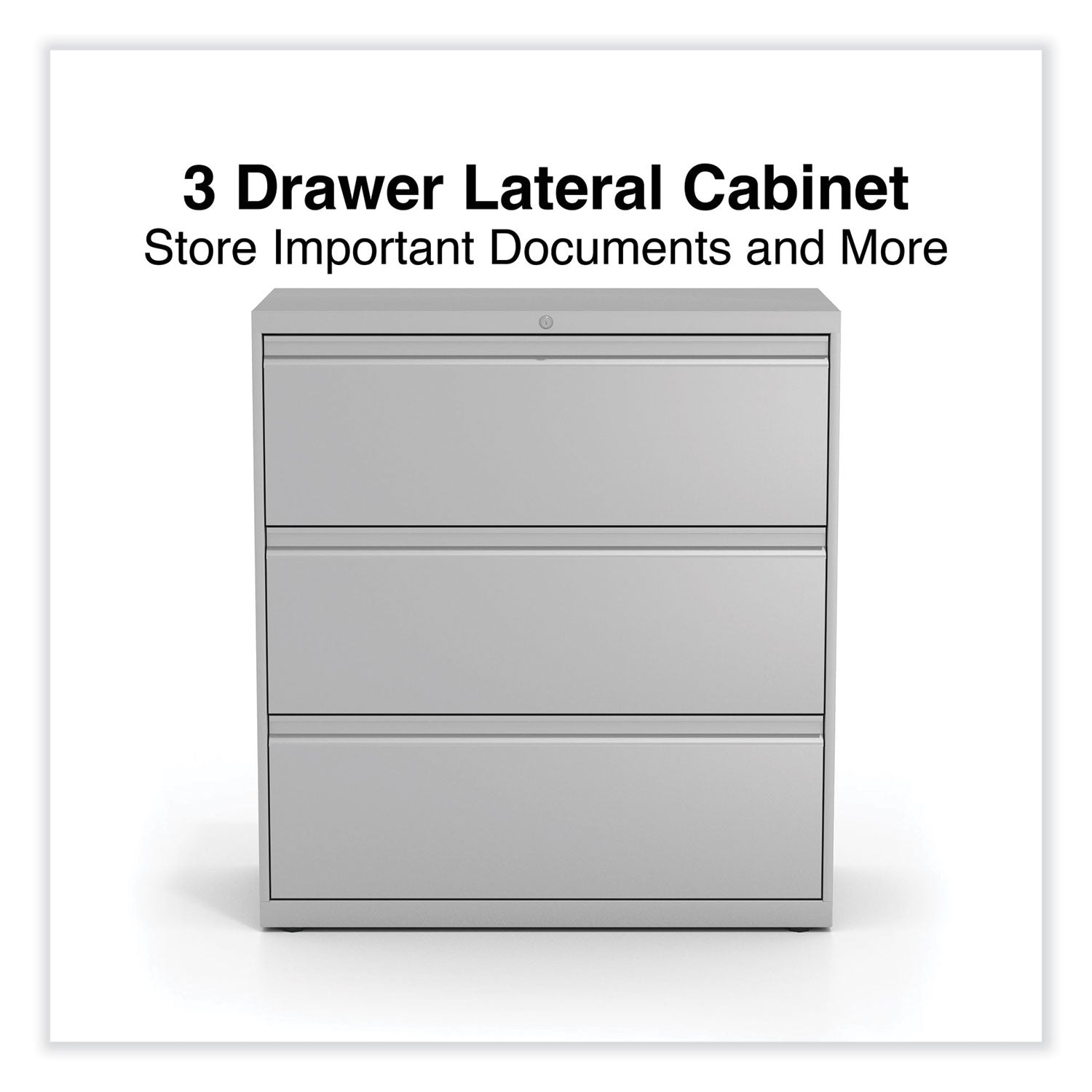 Alera® Lateral File, 3 Legal/Letter/A4/A5-Size File Drawers, Light Gray, 36" x 18.63" x 40.25"