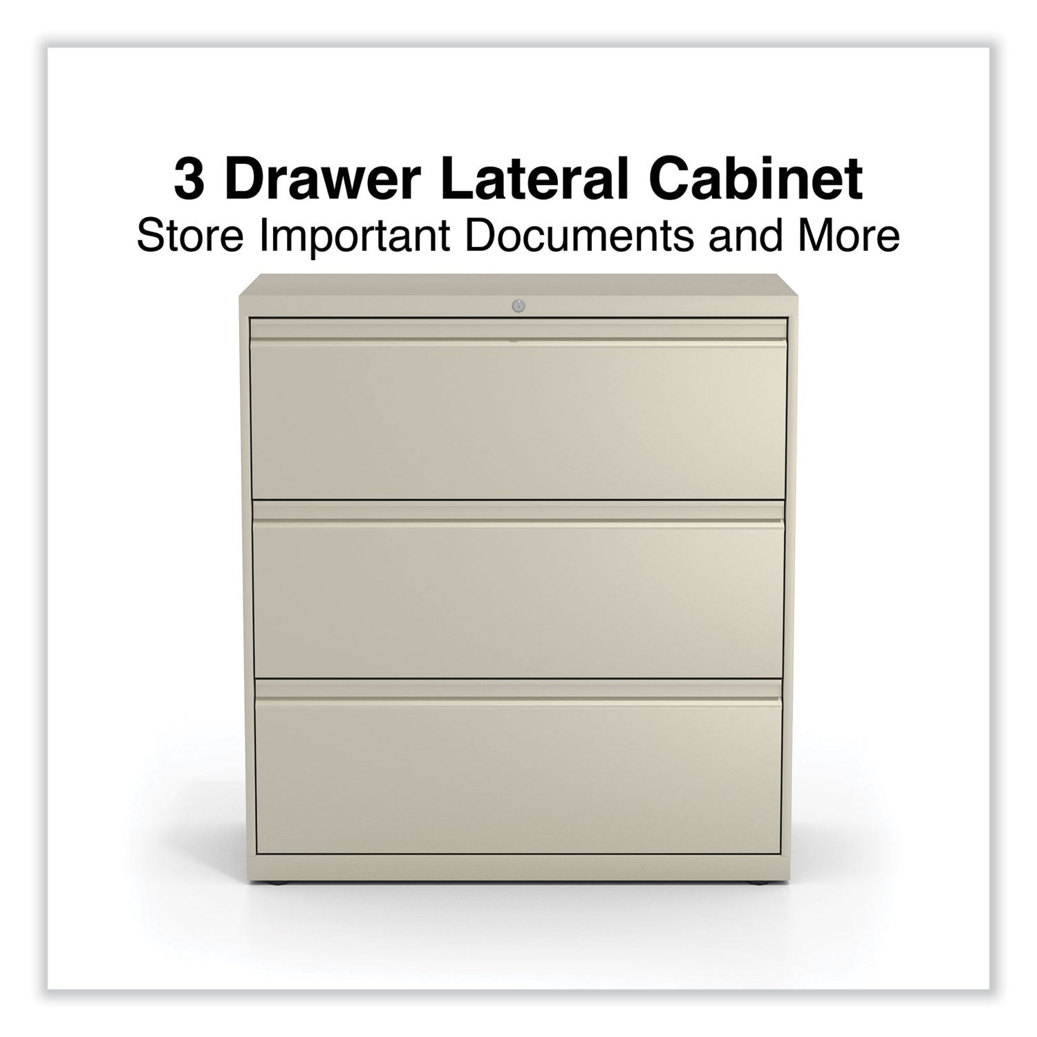 Alera® Lateral File, 3 Legal/Letter/A4/A5-Size File Drawers, Putty, 36" x 18.63" x 40.25"