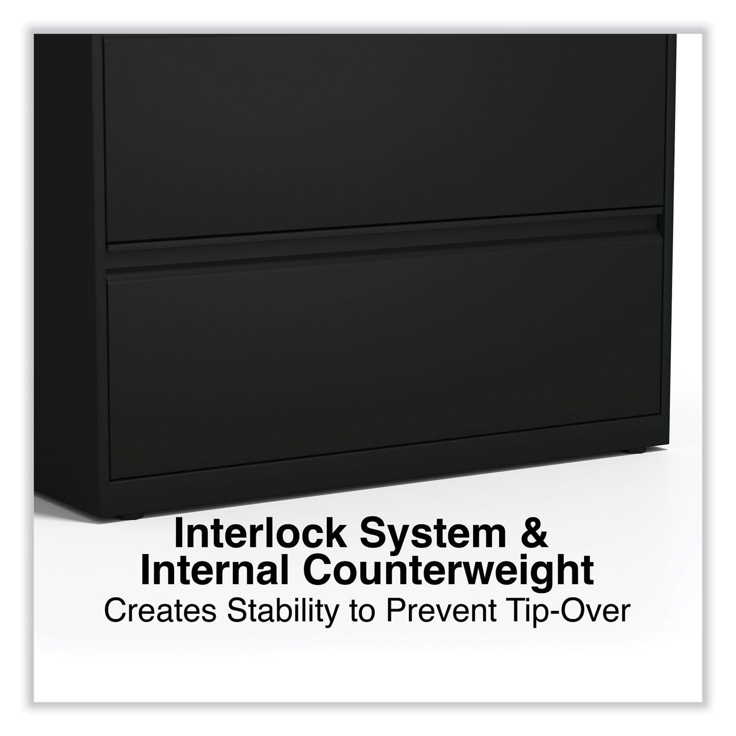 Alera® Lateral File, 4 Legal/Letter-Size File Drawers, Black, 36" x 18.63" x 52.5"