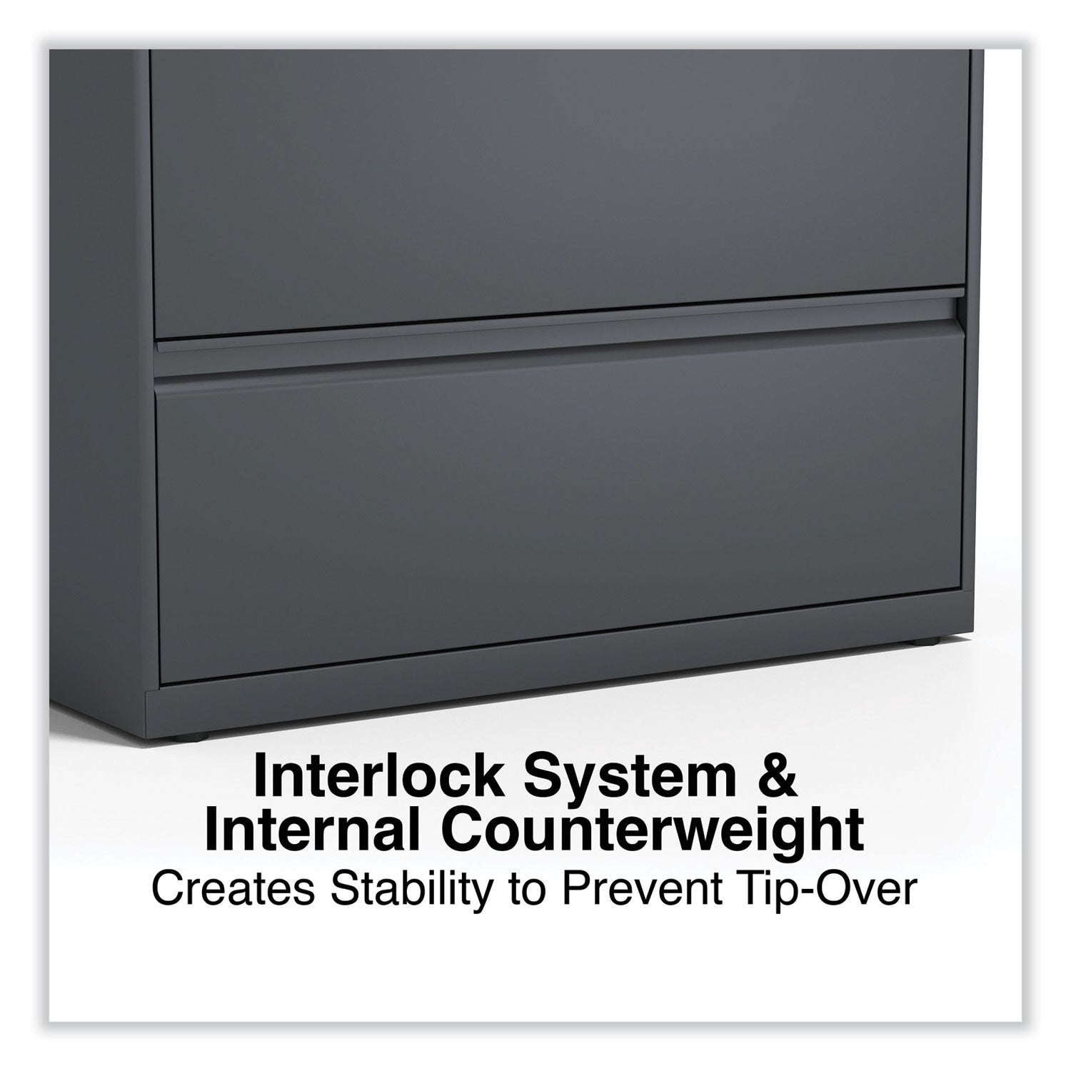 Alera® Lateral File, 4 Legal/Letter/A4/A5-Size File Drawers, Charcoal, 36" x 18.63" x 52.5"