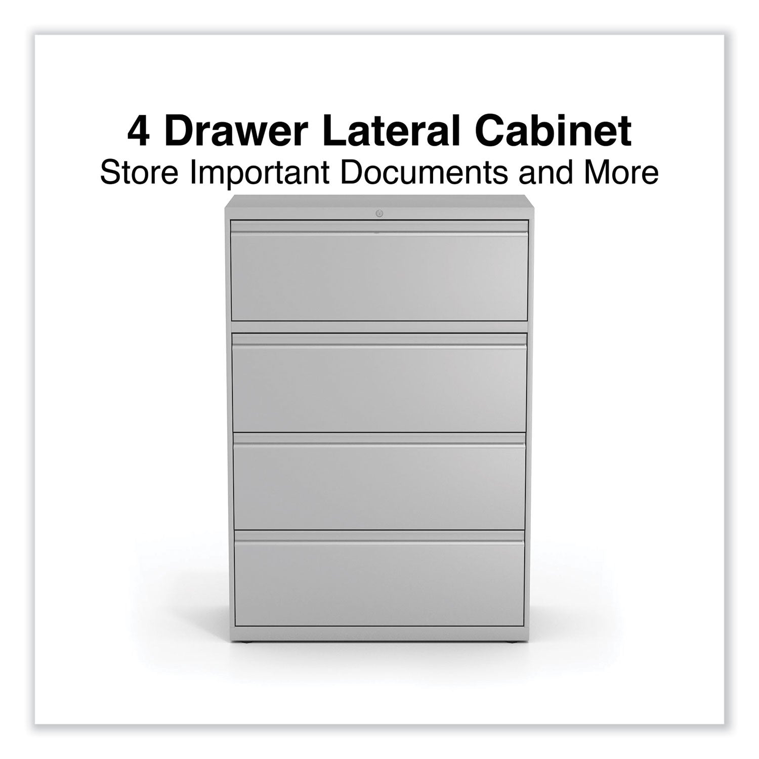 Alera® Lateral File, 4 Legal/Letter-Size File Drawers, Light Gray, 36" x 18.63" x 52.5"