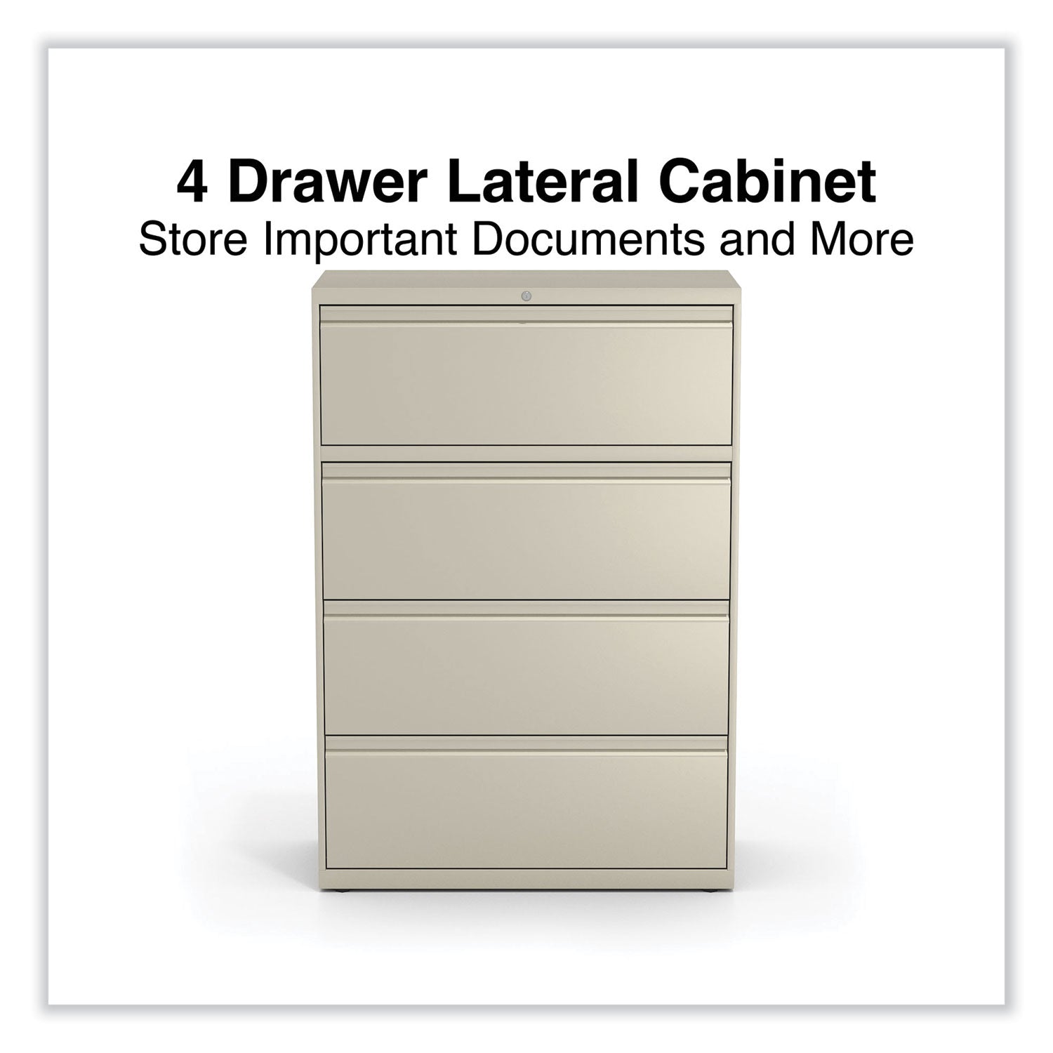 Alera® Lateral File, 4 Legal/Letter-Size File Drawers, Putty, 36" x 18.63" x 52.5"