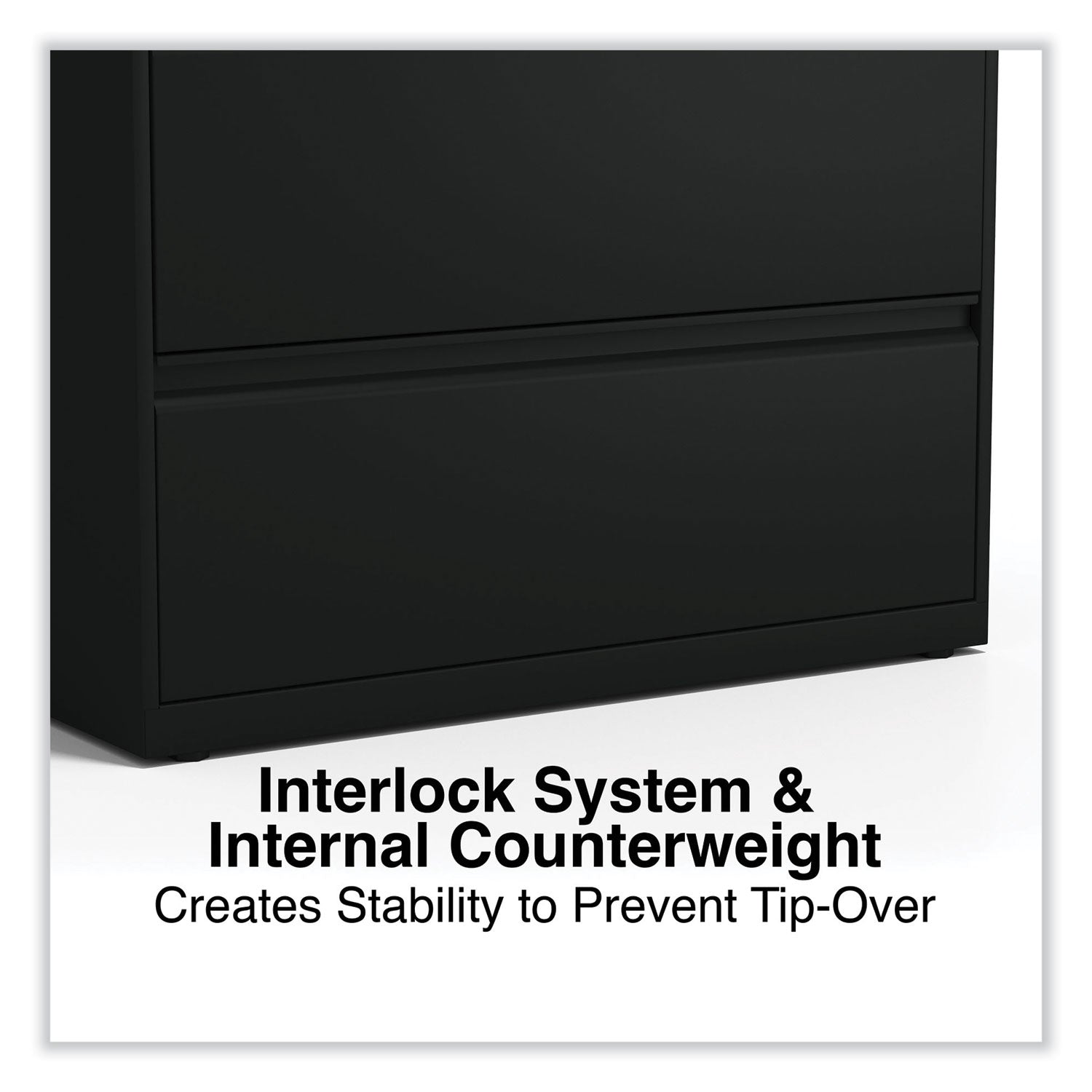 Alera® Lateral File, 5 Legal/Letter/A4/A5-Size File Drawers, Black, 36" x 18.63" x 67.63"