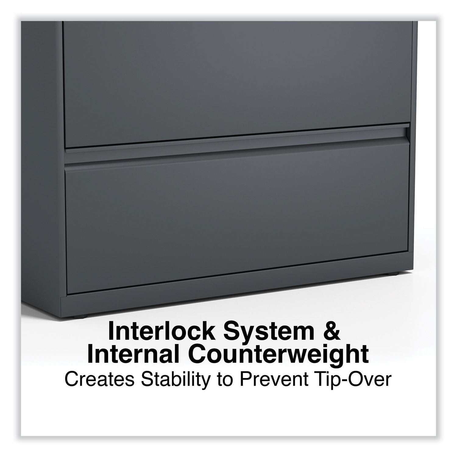 Alera® Lateral File, 5 Legal/Letter/A4/A5-Size File Drawers, Charcoal, 36" x 18.63" x 67.63"