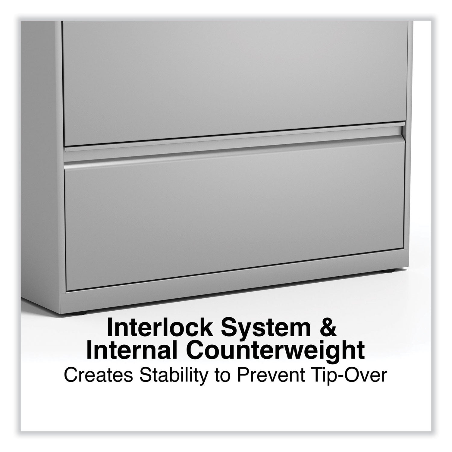 Alera® Lateral File, 5 Legal/Letter/A4/A5-Size File Drawers, Light Gray, 36" x 18.63" x 67.63"