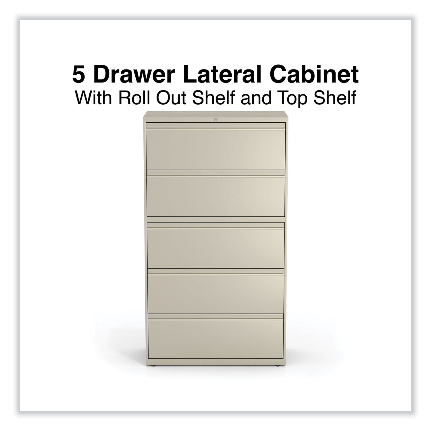 Alera® Lateral File, 5 Legal/Letter/A4/A5-Size File Drawers, Putty, 36" x 18.63" x 67.63"