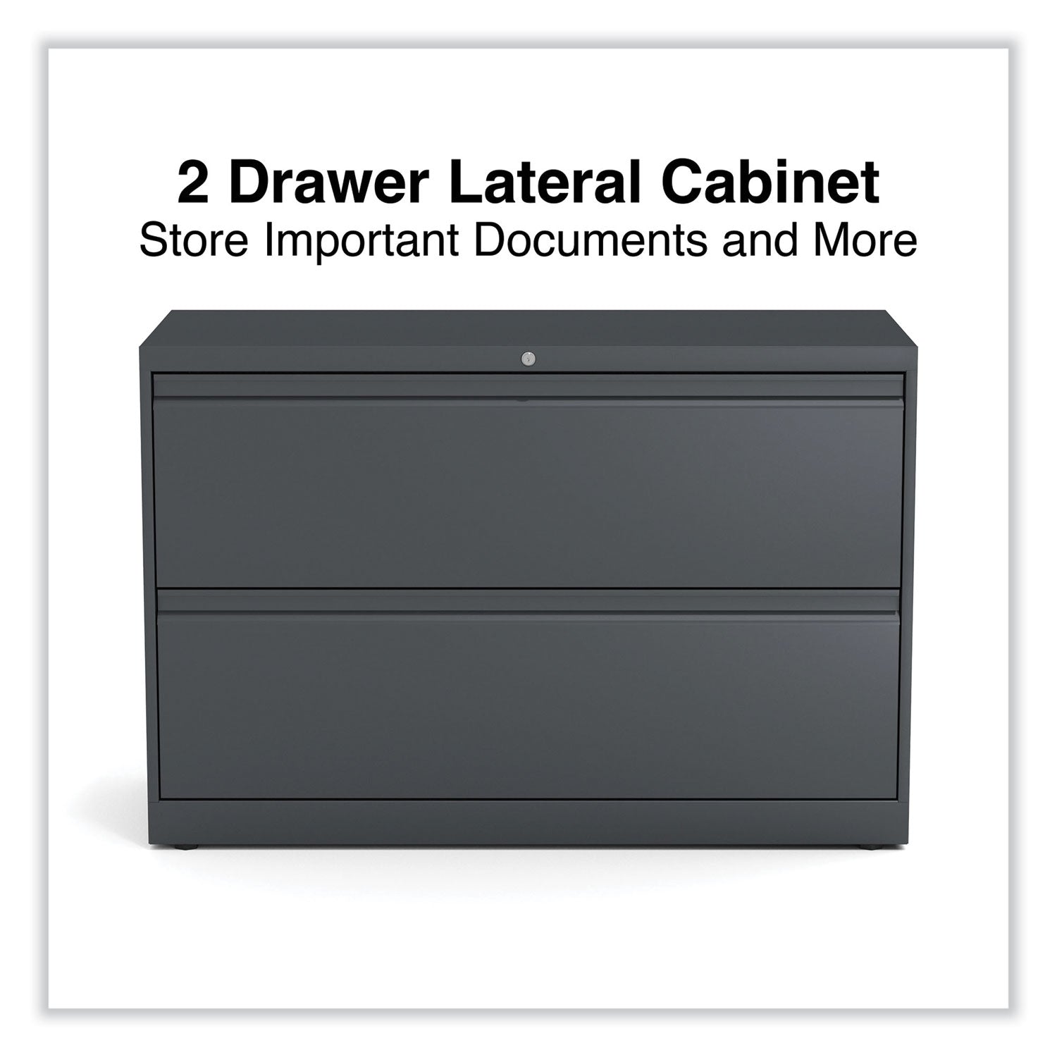 Alera® Lateral File, 2 Legal/Letter-Size File Drawers, Charcoal, 42" x 18.63" x 28"