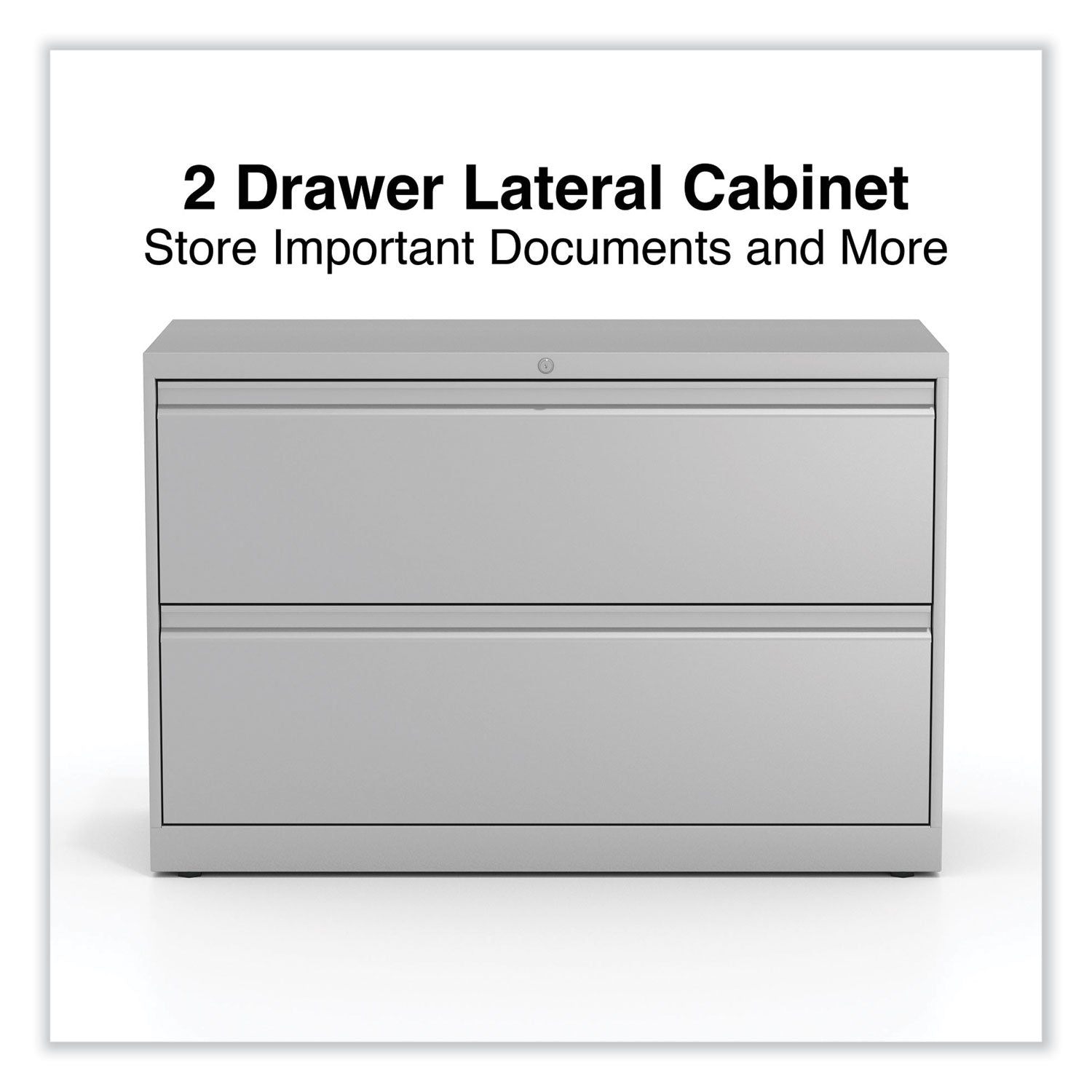 Alera® Lateral File, 2 Legal/Letter-Size File Drawers, Light Gray, 42" x 18.63" x 28"