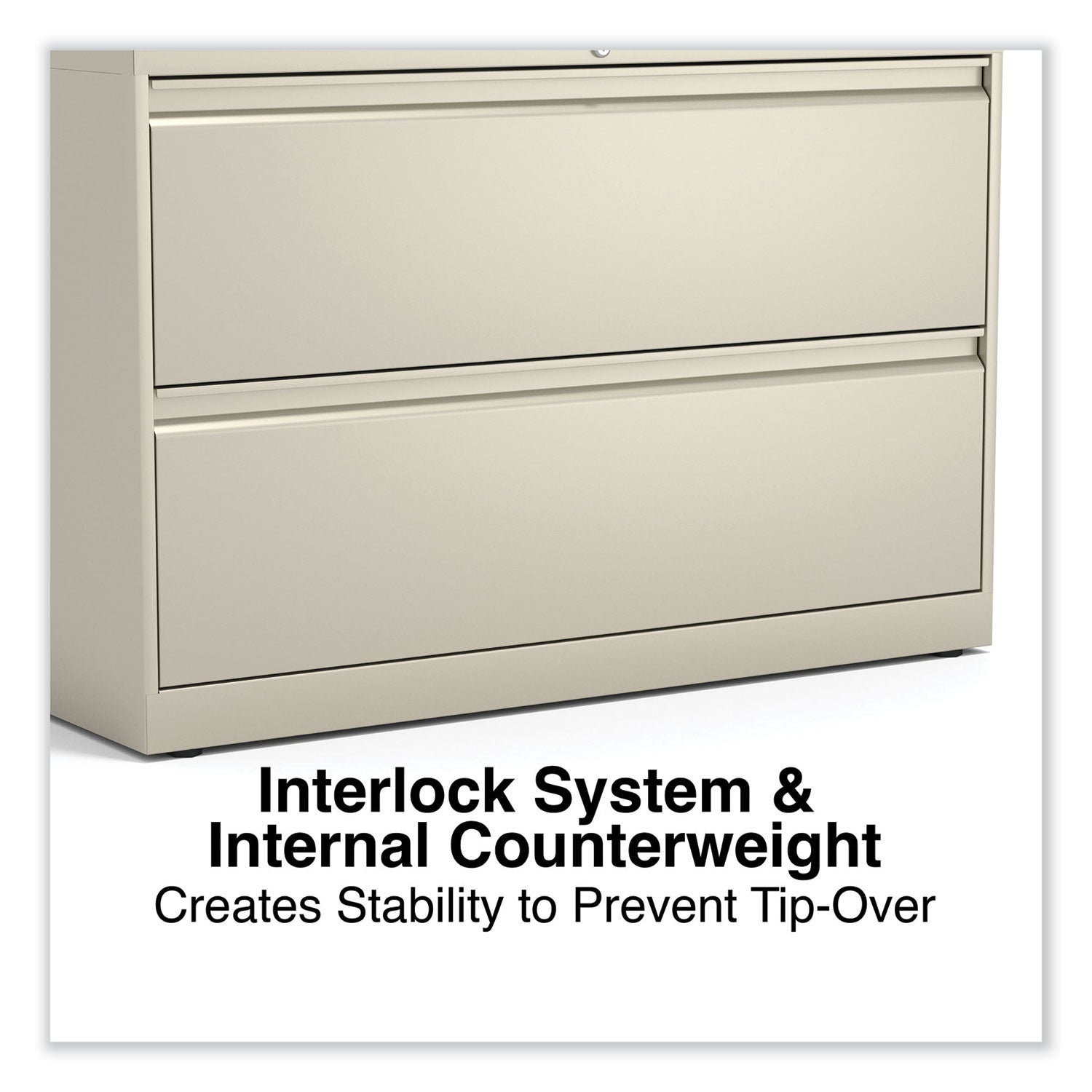 Alera® Lateral File, 2 Legal/Letter-Size File Drawers, Putty, 42" x 18.63" x 28"