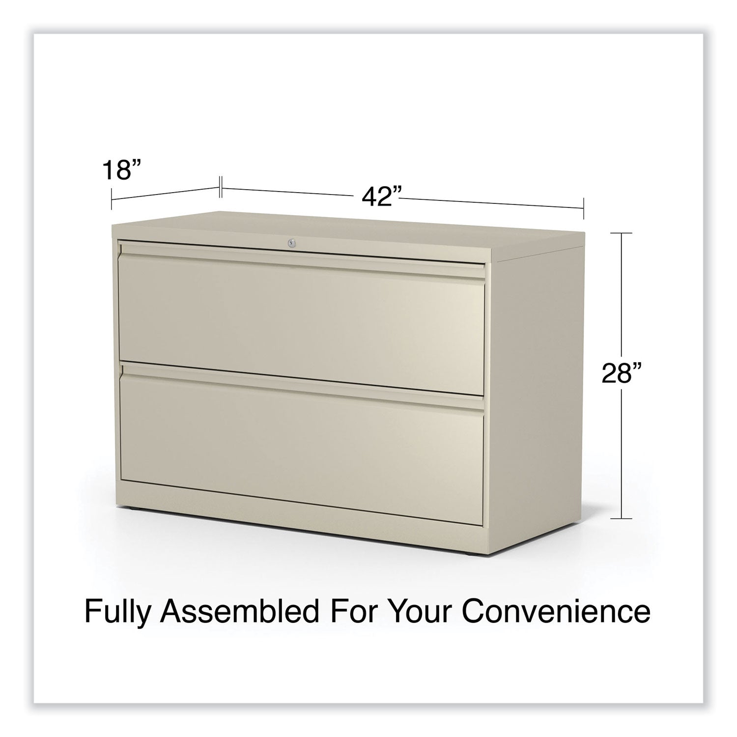 Alera® Lateral File, 2 Legal/Letter-Size File Drawers, Putty, 42" x 18.63" x 28"