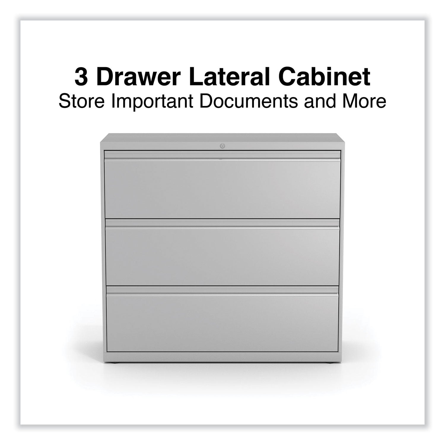 Alera® Lateral File, 3 Legal/Letter/A4/A5-Size File Drawers, Light Gray, 42" x 18.63" x 40.25"