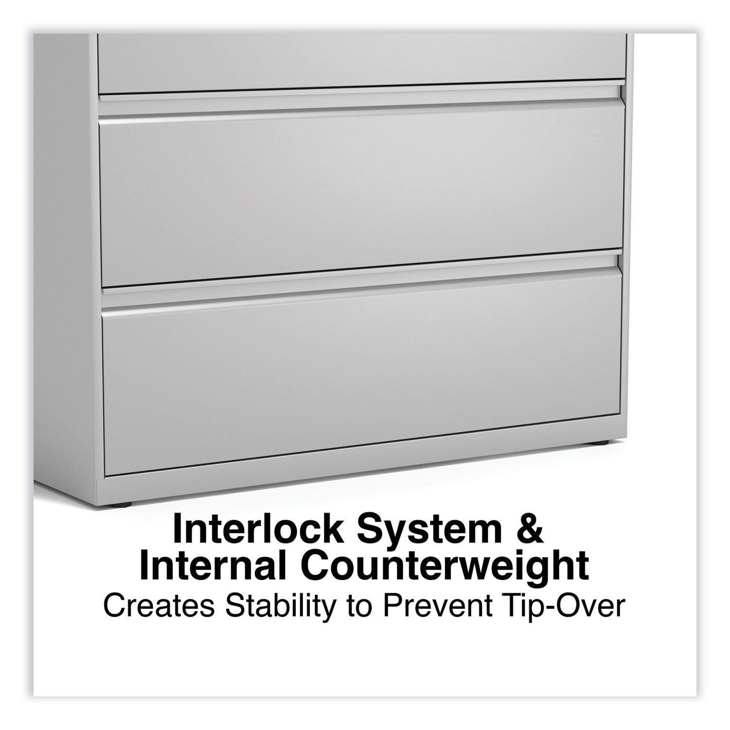 Alera® Lateral File, 3 Legal/Letter/A4/A5-Size File Drawers, Light Gray, 42" x 18.63" x 40.25"