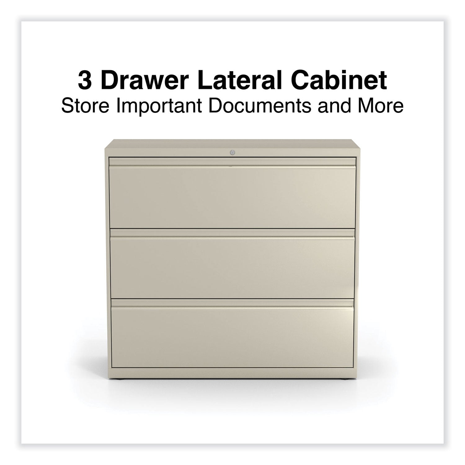 Alera® Lateral File, 3 Legal/Letter/A4/A5-Size File Drawers, Putty, 42" x 18.63" x 40.25"