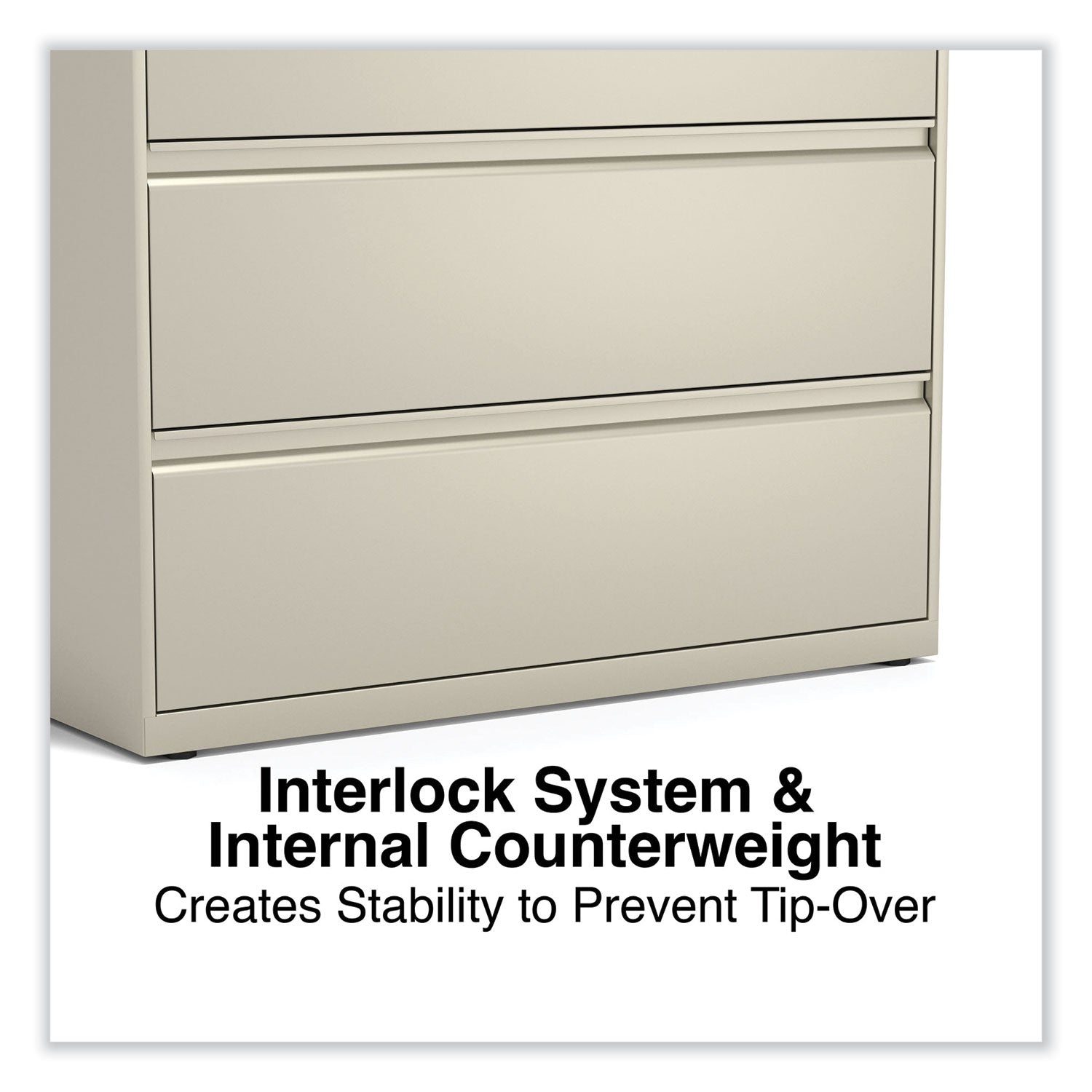 Alera® Lateral File, 3 Legal/Letter/A4/A5-Size File Drawers, Putty, 42" x 18.63" x 40.25"